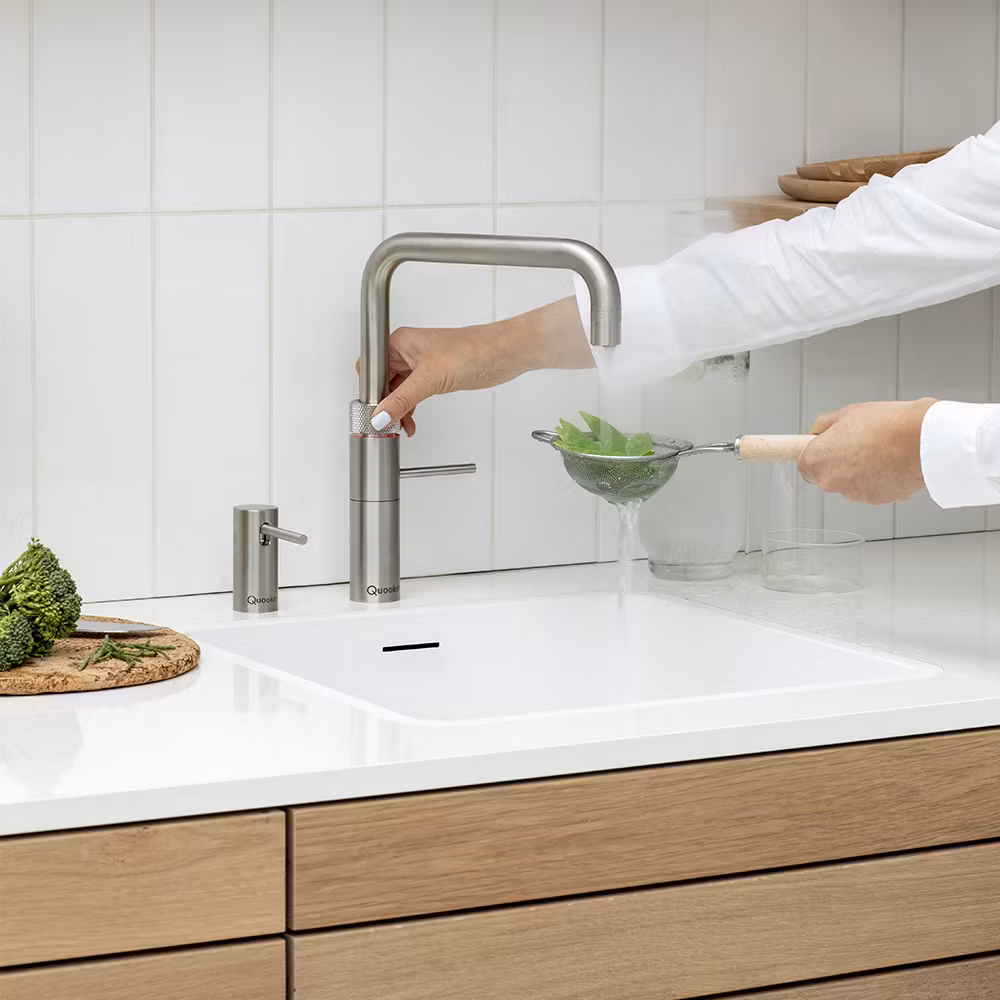 Quooker Combi Fusion Square 3-in-1 Boiling Water Tap COMBI 2.2 FUSION SQUARE SS FNSSST - Stainless Steel Quooker Combi Fusion Square 3-in-1 Boiling Water Tap COMBI 2.2 FUSION SQUARE SS FNSSST - Stainless Steel