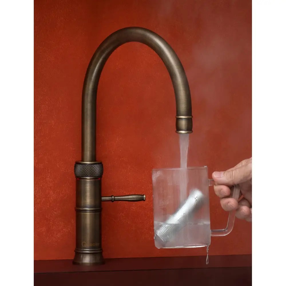 Quooker Combi Classic Fusion Round 3-in-1 Boiling Water Tap COMBI 2.2 CLASSIC FUSION ROUND PTN CFNRPTB - Patinated Brass Quooker Combi Classic Fusion Round 3-in-1 Boiling Water Tap COMBI 2.2 CLASSIC FUSION ROUND PTN CFNRPTB - Patinated Brass