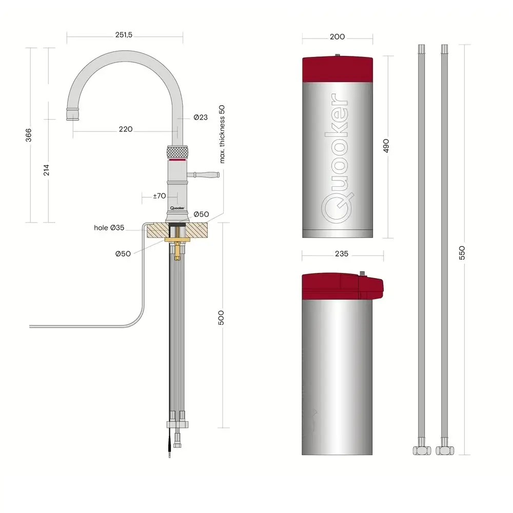 Quooker Combi+ Classic Fusion Round Boiling Water Tap COMBI+ CLASSIC FUSION ROUND PTN CFNRPTB - Patinated Brass Quooker Combi+ Classic Fusion Round Boiling Water Tap COMBI+ CLASSIC FUSION ROUND PTN CFNRPTB - Patinated Brass