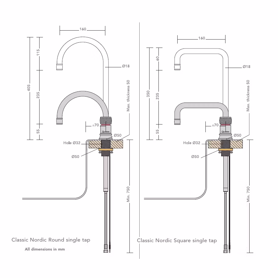 Quooker Classic Round Nordic Boiling Water Tap PRO3 CLASSIC NORDIC ROUND CH CNSRCHR - Chrome Quooker Classic Round Nordic Boiling Water Tap PRO3 CLASSIC NORDIC ROUND CH CNSRCHR - Chrome