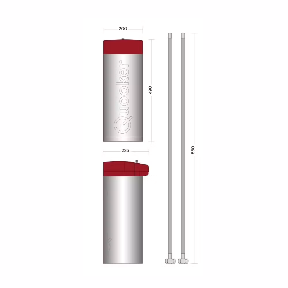 Quooker Combi+ Flex Square Boiling Water Tap COMBI+ FLEX SQUARE CHROME FXSCHR - Chrome Quooker Combi+ Flex Square Boiling Water Tap COMBI+ FLEX SQUARE CHROME FXSCHR - Chrome
