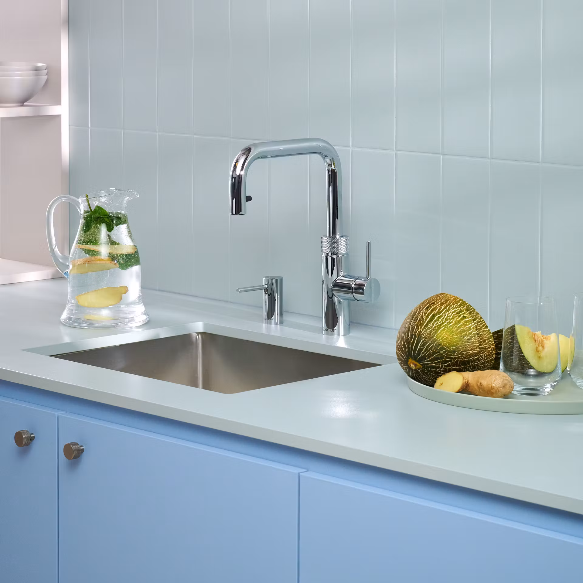 Quooker Flex Square 3-in-1 Boiling Water Tap PRO3 FLEX SQUARE CHR FXSCHR - Chrome Quooker Flex Square 3-in-1 Boiling Water Tap PRO3 FLEX SQUARE CHR FXSCHR - Chrome