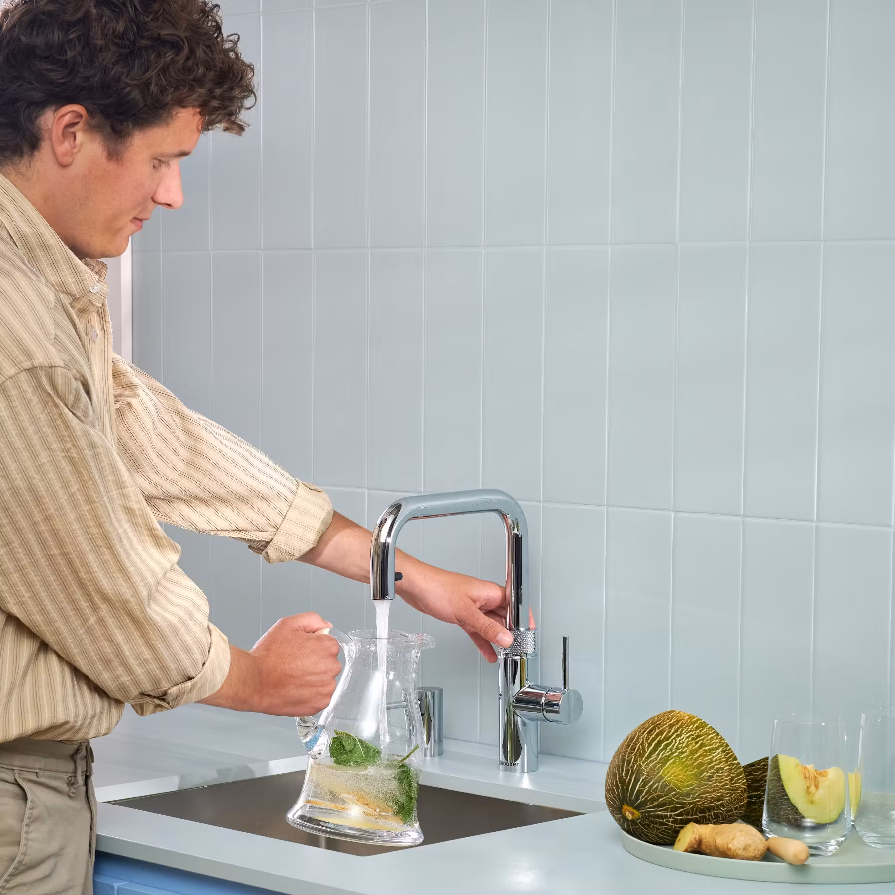 Quooker Combi+ Flex Square Boiling Water Tap COMBI+ FLEX SQUARE CHROME FXSCHR - Chrome Quooker Combi+ Flex Square Boiling Water Tap COMBI+ FLEX SQUARE CHROME FXSCHR - Chrome