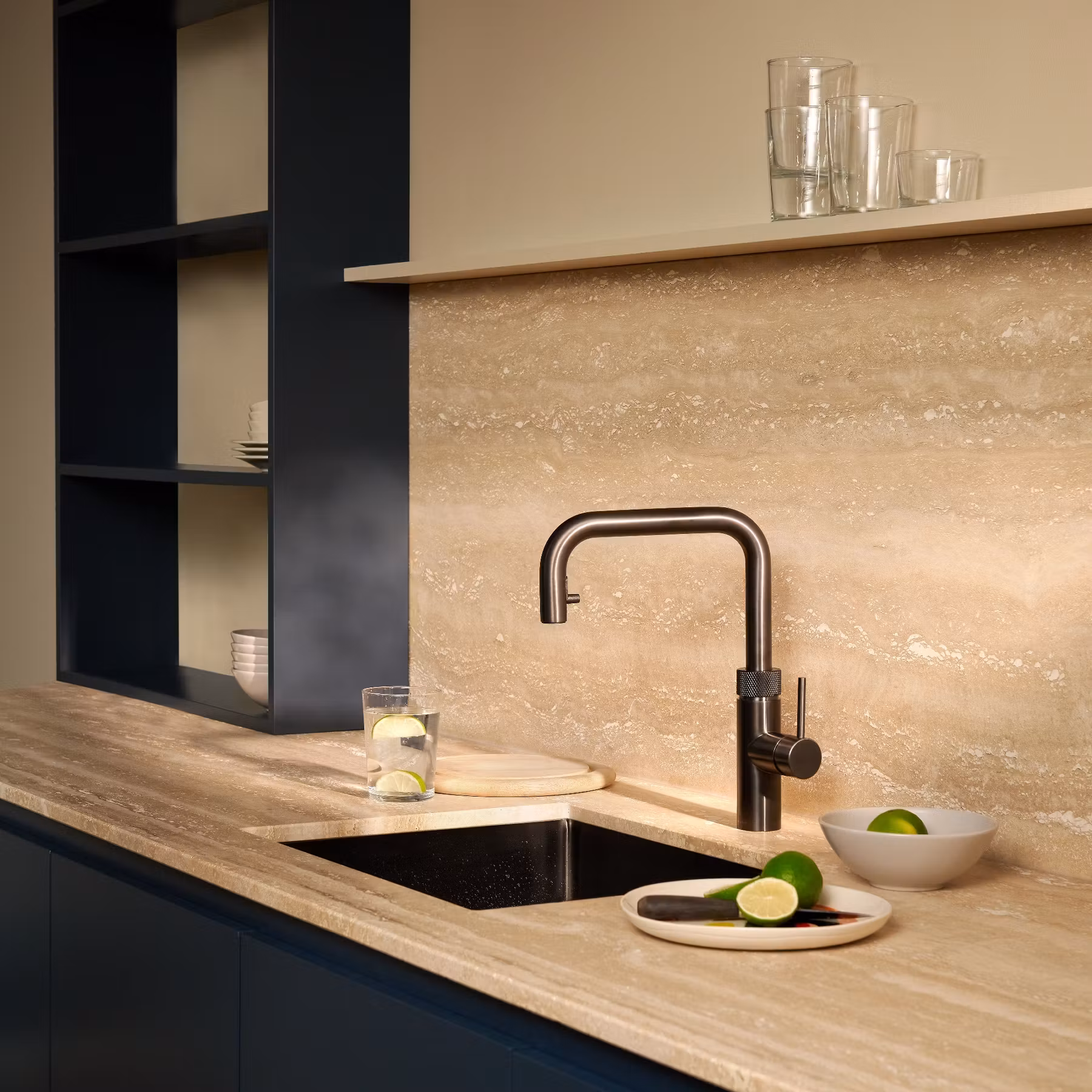 Quooker Flex Square 3-in-1 Boiling Water Tap PRO3 FLEX SQUARE GUNMETAL FXSGME - Gunmetal Quooker Flex Square 3-in-1 Boiling Water Tap PRO3 FLEX SQUARE GUNMETAL FXSGME - Gunmetal