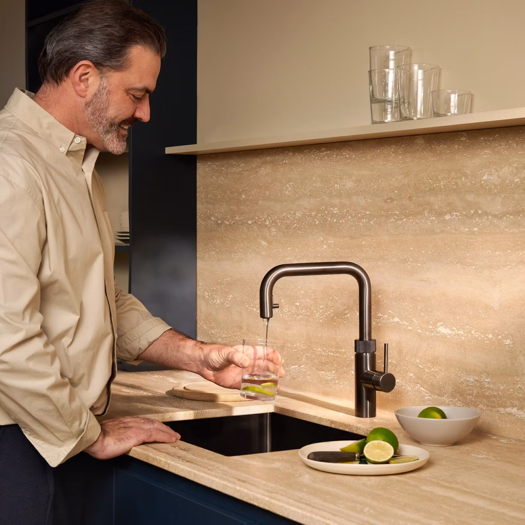 Quooker Combi Flex Square Boiling Water Tap COMBI 2.2 FLEX SQUARE GUNMETAL FXSGME - Gunmetal Quooker Combi Flex Square Boiling Water Tap COMBI 2.2 FLEX SQUARE GUNMETAL FXSGME - Gunmetal