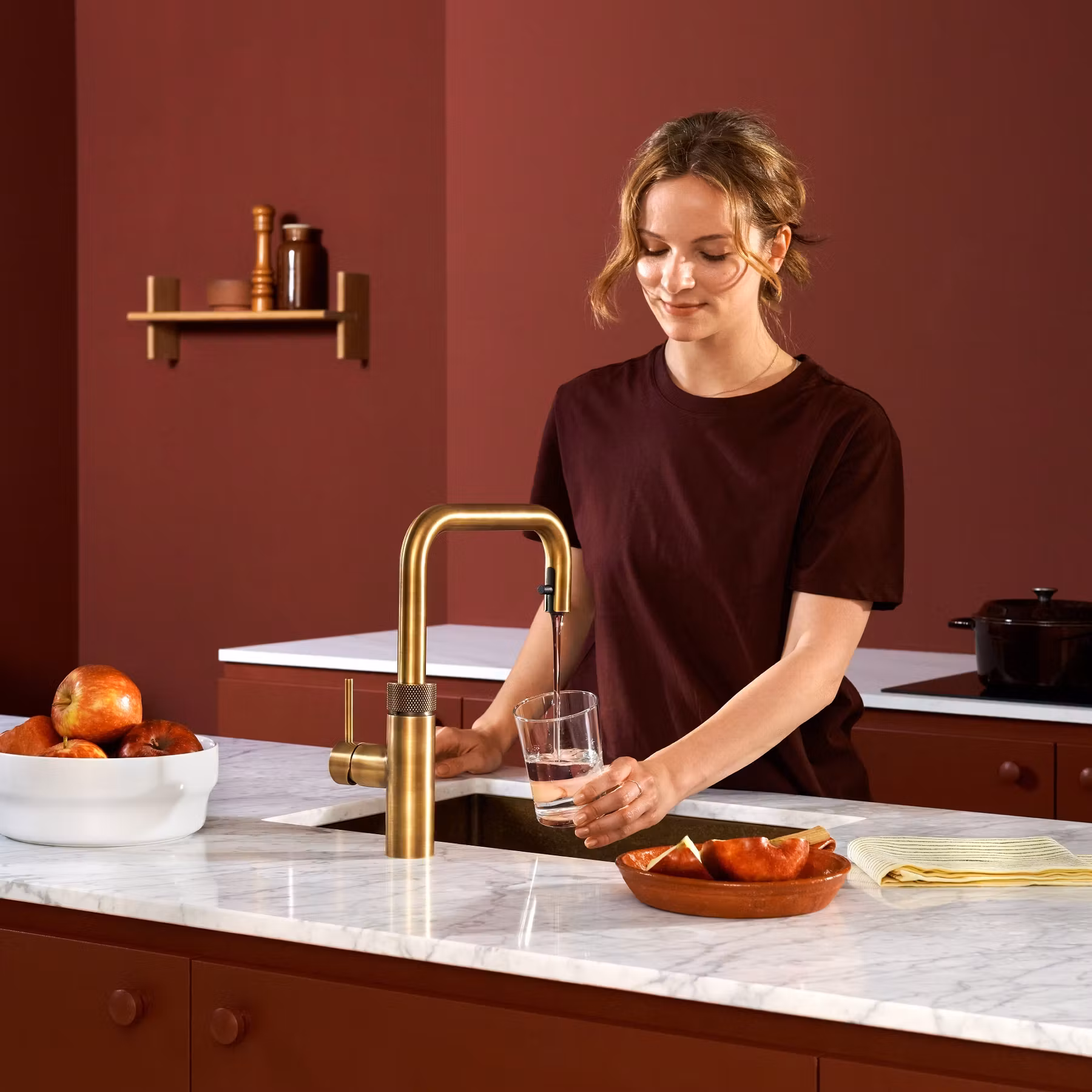 Quooker Combi Flex Square Boiling Water Tap COMBI 2.2 FLEX SQUARE PTB FXSPTB - Patinated Brass Quooker Combi Flex Square Boiling Water Tap COMBI 2.2 FLEX SQUARE PTB FXSPTB - Patinated Brass