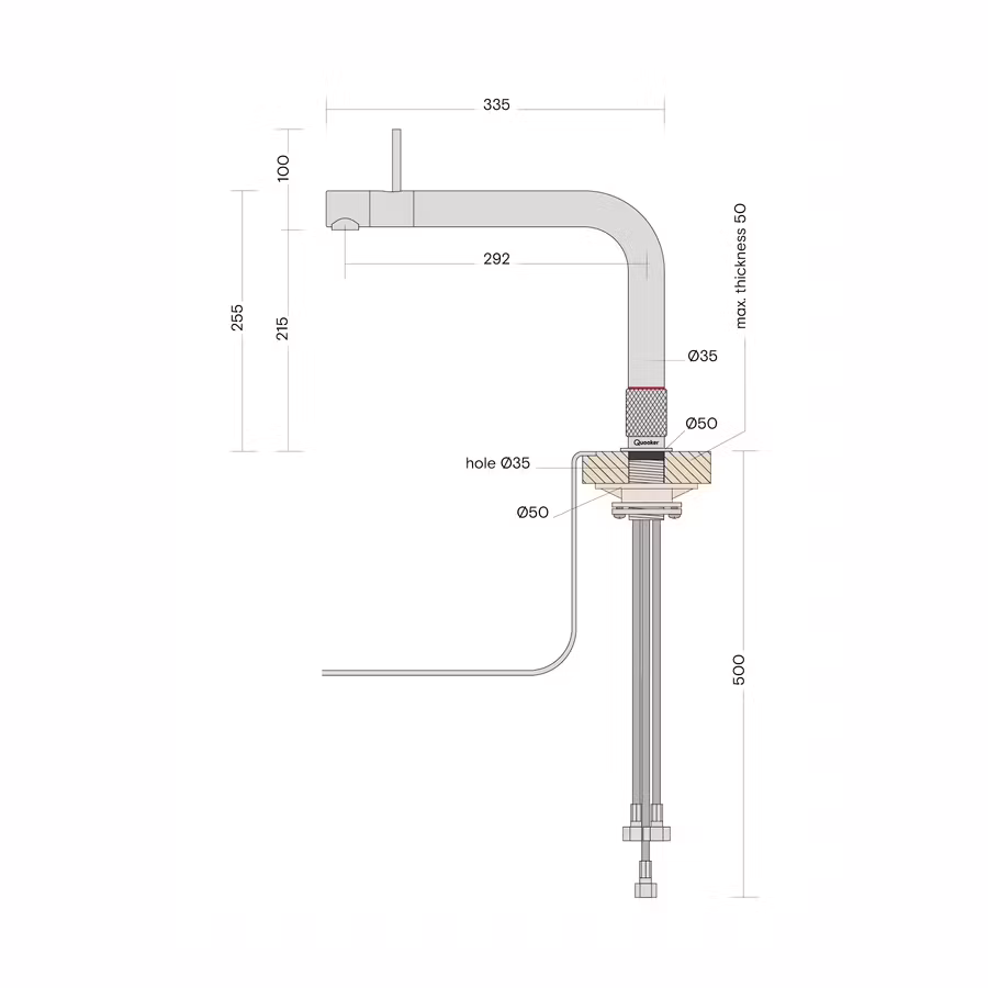 Quooker Combi Front Boiling Water Tap COMBI 2.2 FRONT BLK FTBLK - Black Quooker Combi Front Boiling Water Tap COMBI 2.2 FRONT BLK FTBLK - Black