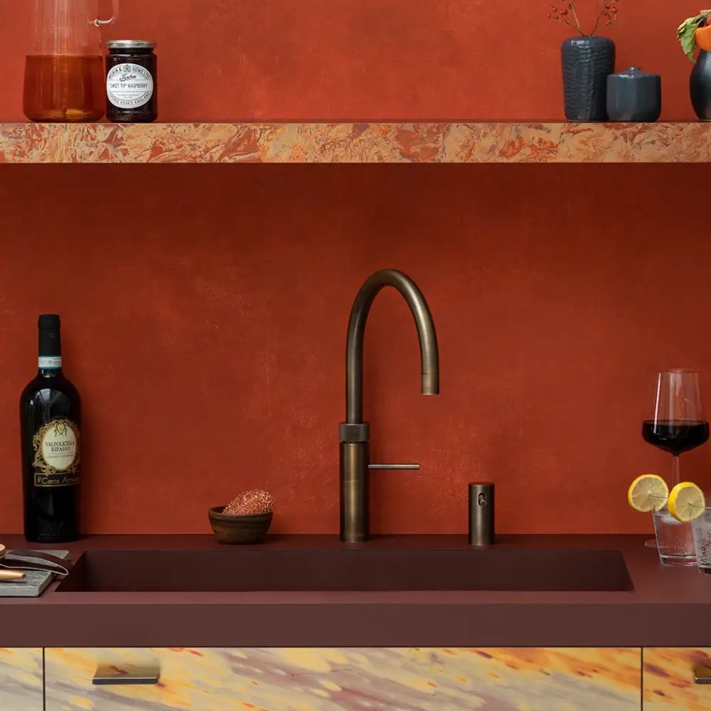 Quooker Round Fusion 3-in-1 Boiling Water Tap PRO3 FUSION ROUND PTN FNRPTB - Patinated Brass Quooker Round Fusion 3-in-1 Boiling Water Tap PRO3 FUSION ROUND PTN FNRPTB - Patinated Brass