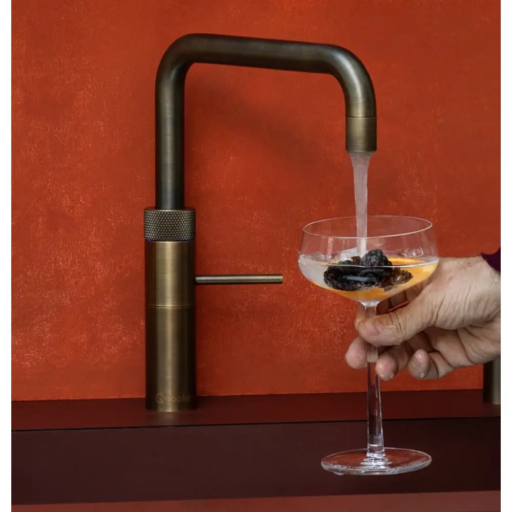 Quooker Combi Fusion Square 3-in-1 Boiling Water Tap COMBI 2.2 FUSION SQUARE PTN FNSPTB - Patinated Brass Quooker Combi Fusion Square 3-in-1 Boiling Water Tap COMBI 2.2 FUSION SQUARE PTN FNSPTB - Patinated Brass