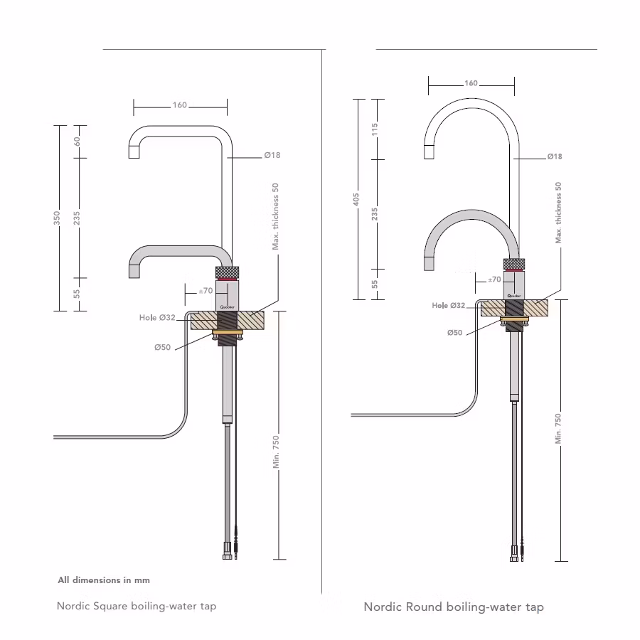 Quooker Round Nordic Boiling Water Tap PRO3 NORDIC ROUND CH NSRCHR - Chrome Quooker Round Nordic Boiling Water Tap PRO3 NORDIC ROUND CH NSRCHR - Chrome
