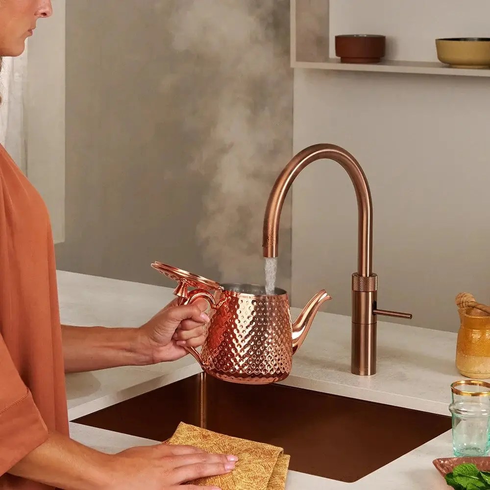 Quooker Round Fusion Boiling Water Tap PRO3 FUSION ROUND ROSE COPPER FNRRCO - Rose Copper Quooker Round Fusion Boiling Water Tap PRO3 FUSION ROUND ROSE COPPER FNRRCO - Rose Copper