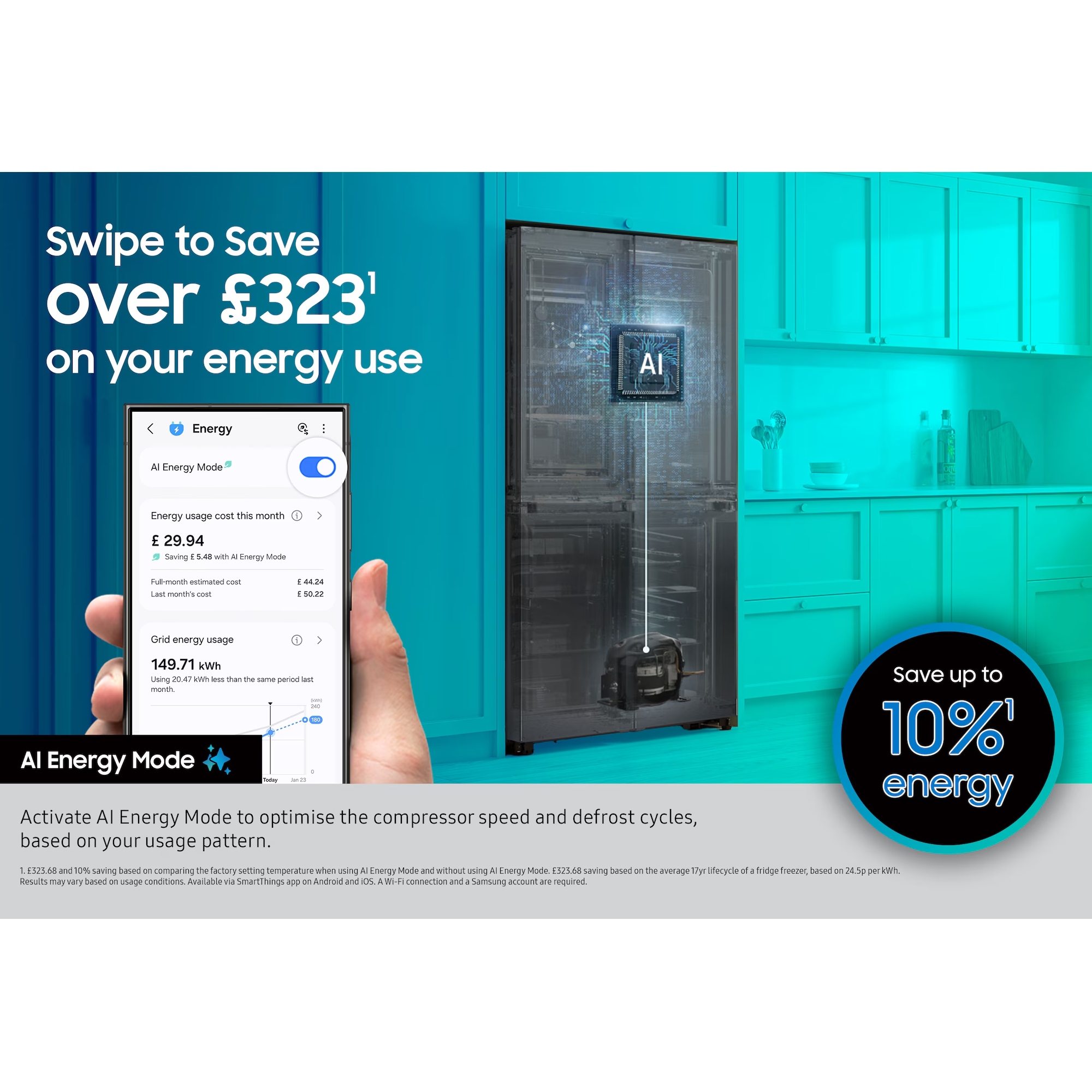 Samsung Series 7 American Fridge Freezer With Water Dispenser RS57DG410EM9EU - Silver Samsung Series 7 American Fridge Freezer With Water Dispenser RS57DG410EM9EU - Silver