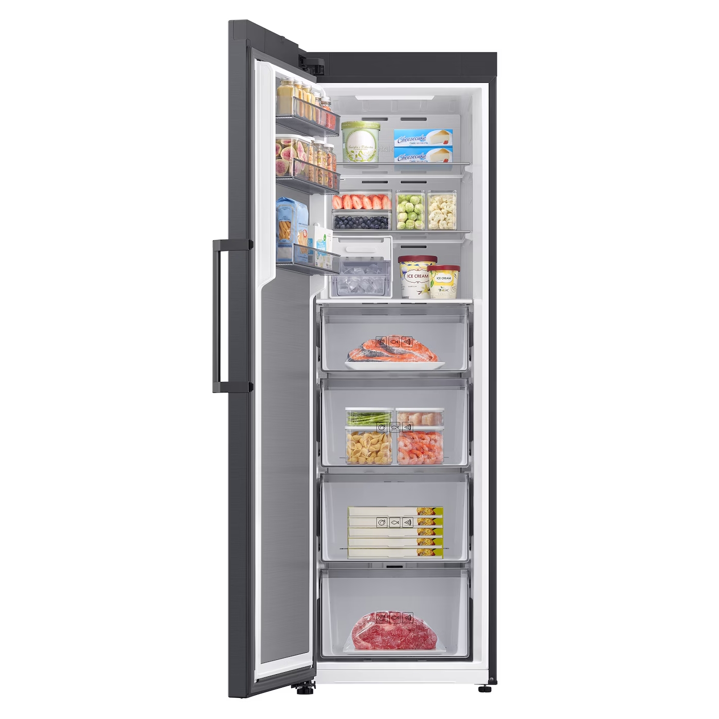 Samsung 59.5cm Total No Frost Tall Freezer RZ70H32HEFEU - Black Steel Samsung 59.5cm Total No Frost Tall Freezer RZ70H32HEFEU - Black Steel