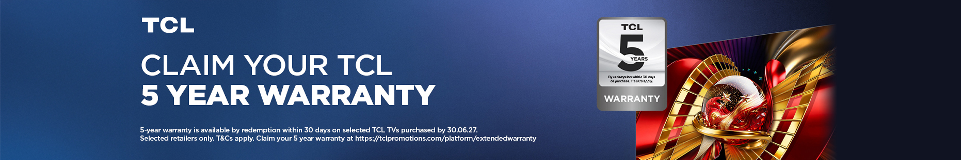 tcl TV 5 year warranty
