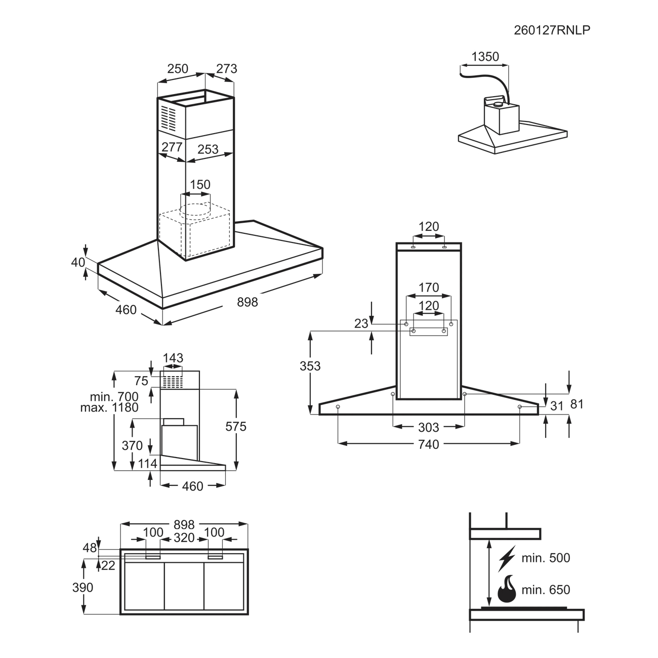 AEG DKB6971HM Series 6000 Hob2Hood Chimney Hood - Stainless Steel AEG DKB6971HM Series 6000 Hob2Hood Chimney Hood - Stainless Steel