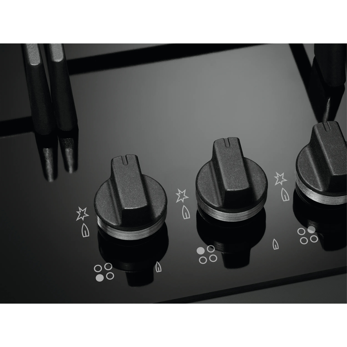 AEG Series 6000 74cm 5 Burner Gas On Glass Hob HKB75820NB - Black AEG Series 6000 74cm 5 Burner Gas On Glass Hob HKB75820NB - Black