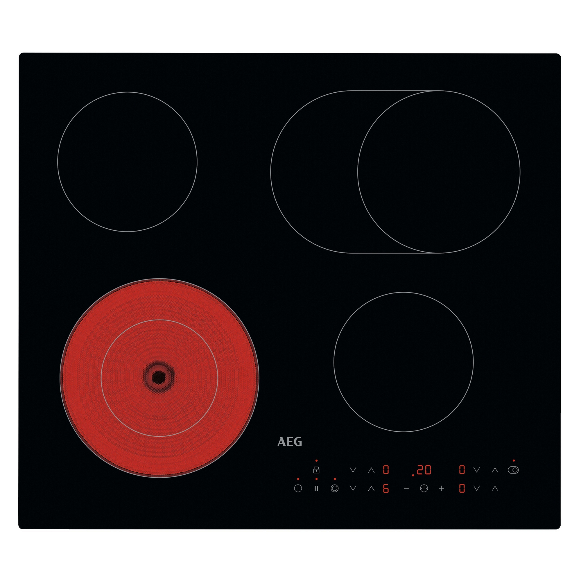 AEG 59cm 4 Zone Ceramic Hob HRX64360CB - Black