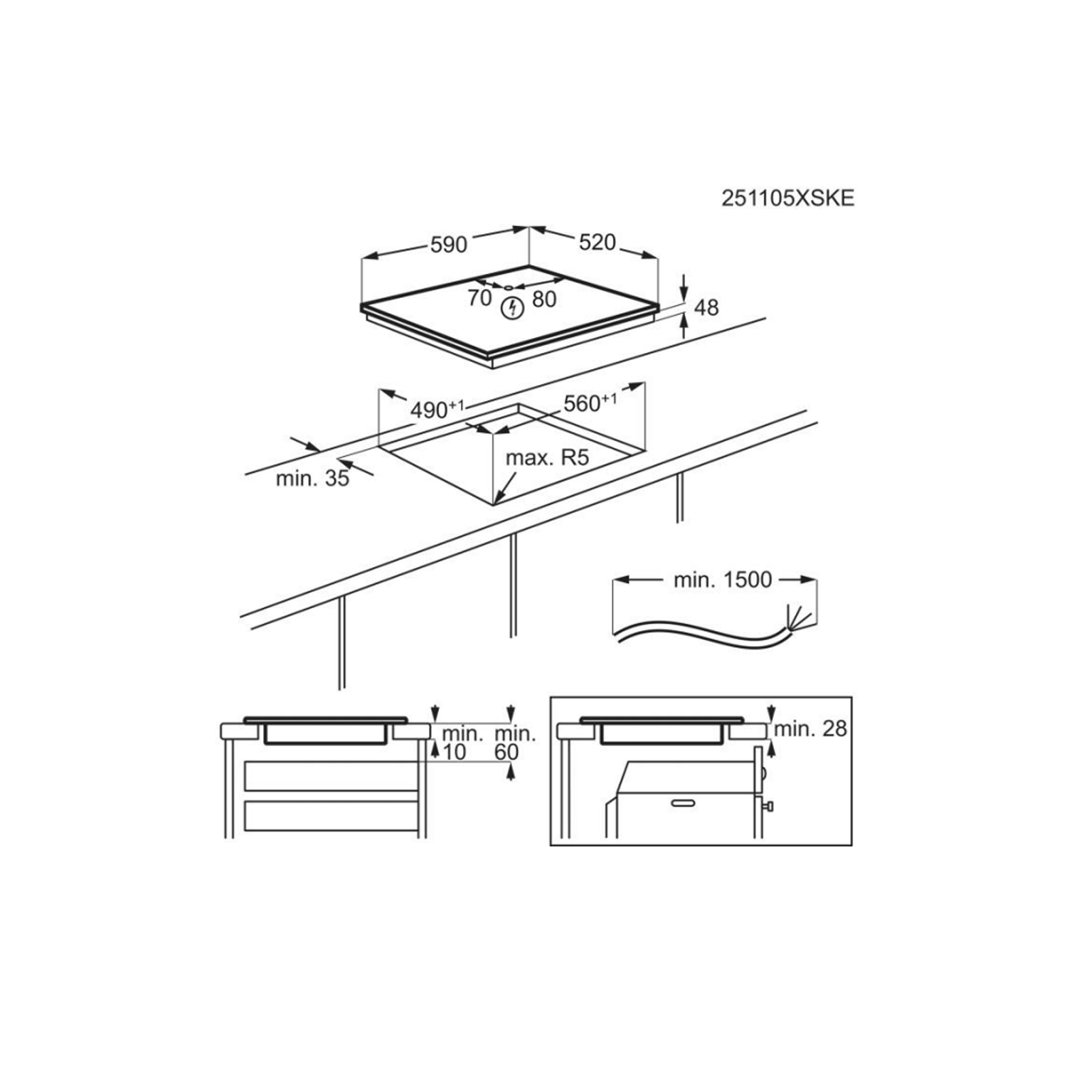 AEG 3000 60cm Induction Hob IBS6420SCB - Black AEG 3000 60cm Induction Hob IBS6420SCB - Black