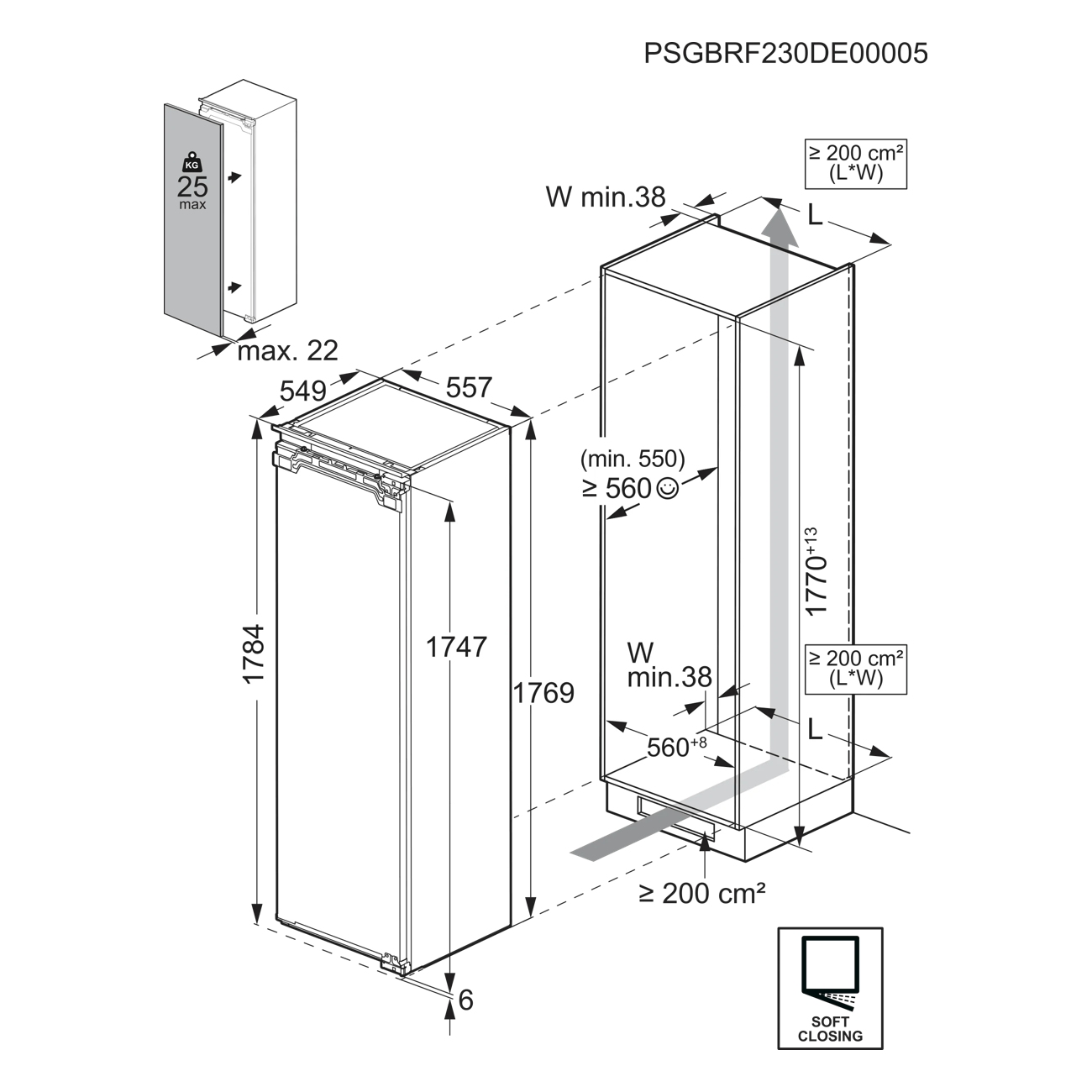 AEG 177cm Series 9000 LongFresh Integrated In Column Larder Fridge NK9CS181EC AEG 177cm Series 9000 LongFresh Integrated In Column Larder Fridge NK9CS181EC
