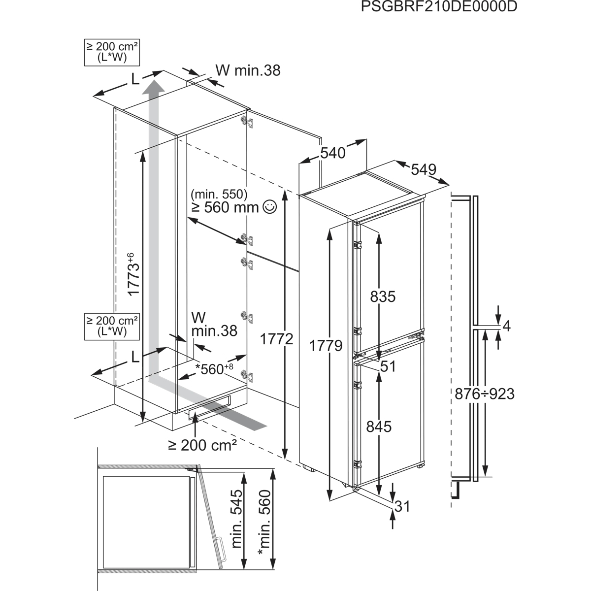 AEG 177cm Series 6000 Integrated 50/50 Fridge Freezer NSC6L185ES AEG 177cm Series 6000 Integrated 50/50 Fridge Freezer NSC6L185ES