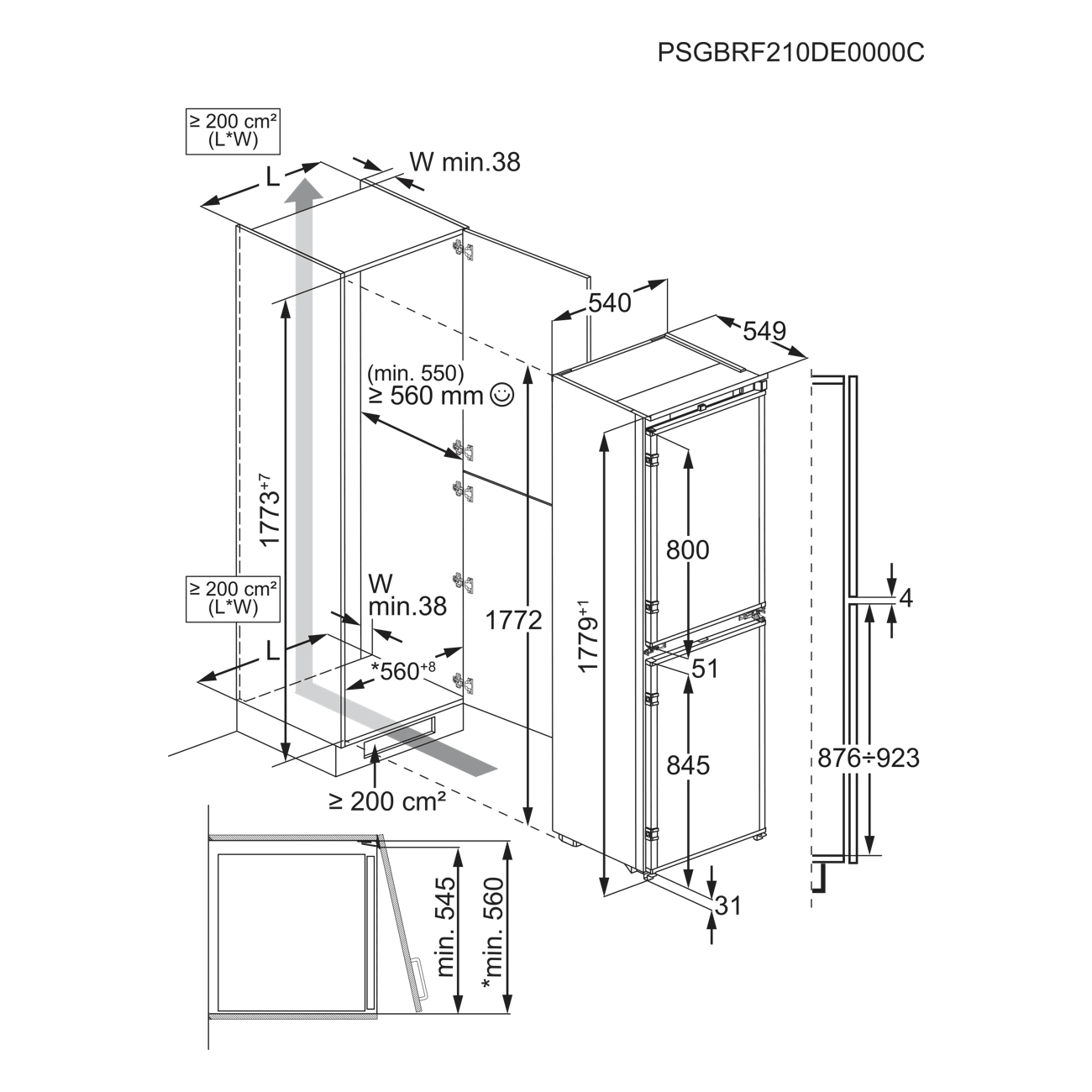 AEG Series 7000 Integrated 50/50 Frost Free Fridge Freezer NSC7T185ES AEG Series 7000 Integrated 50/50 Frost Free Fridge Freezer NSC7T185ES