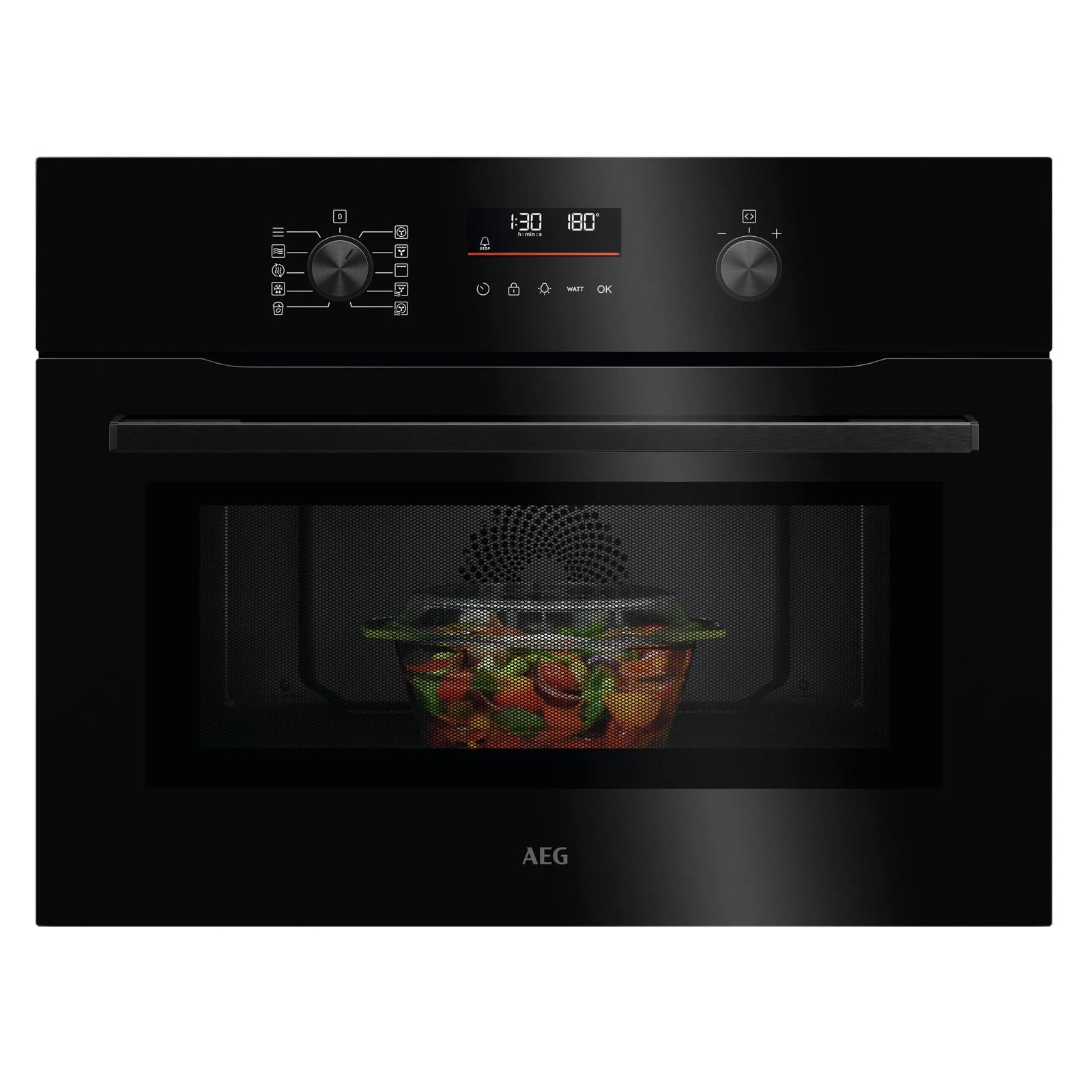 AEG Series 5000 Built-in CombiAir Microwave and Oven OO5NK40XK - Black