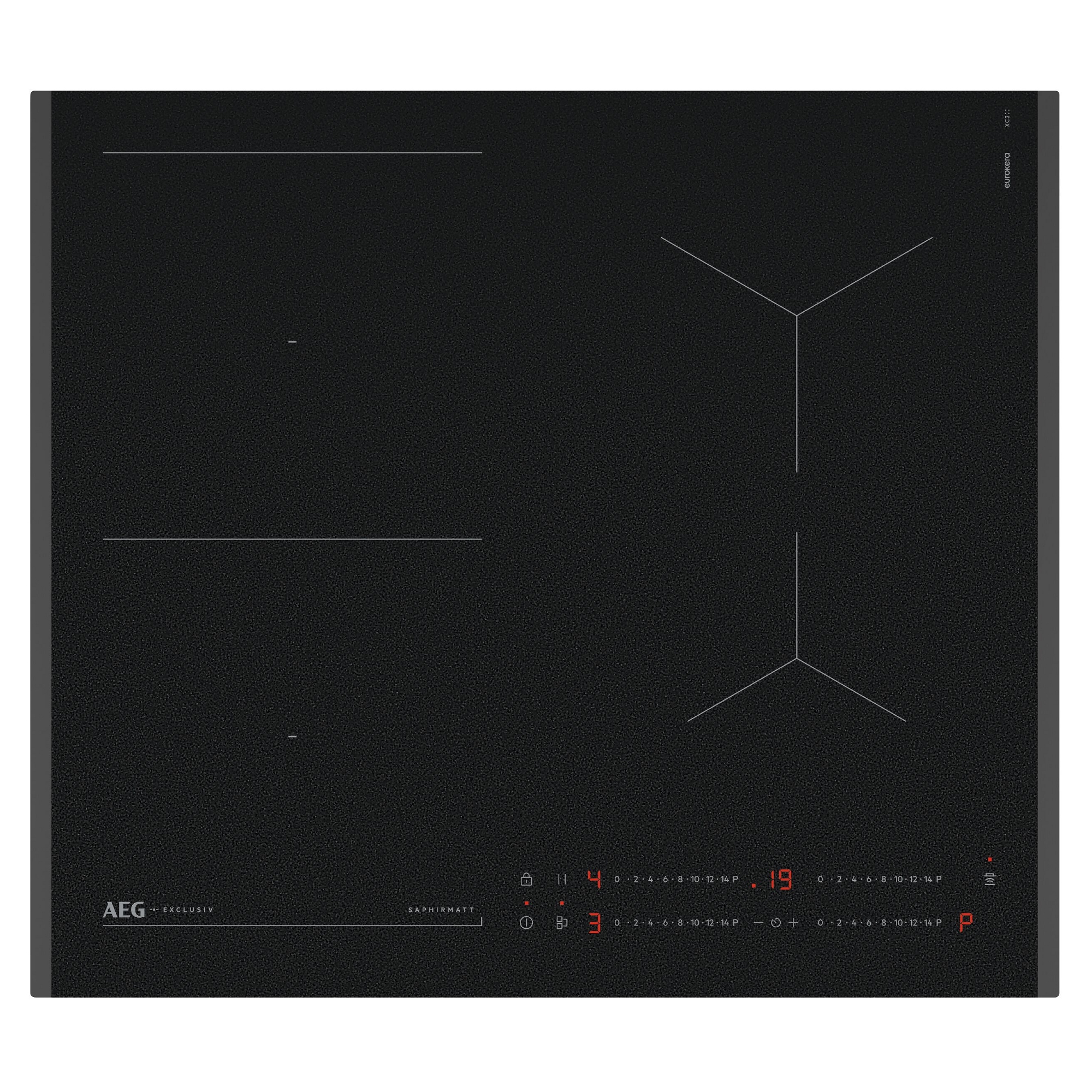 AEG 
Exclusiv SaphirMatt Series 6000 60cm Bevelled Edge Induction Hob SO64IB0BFZ - Matte Black