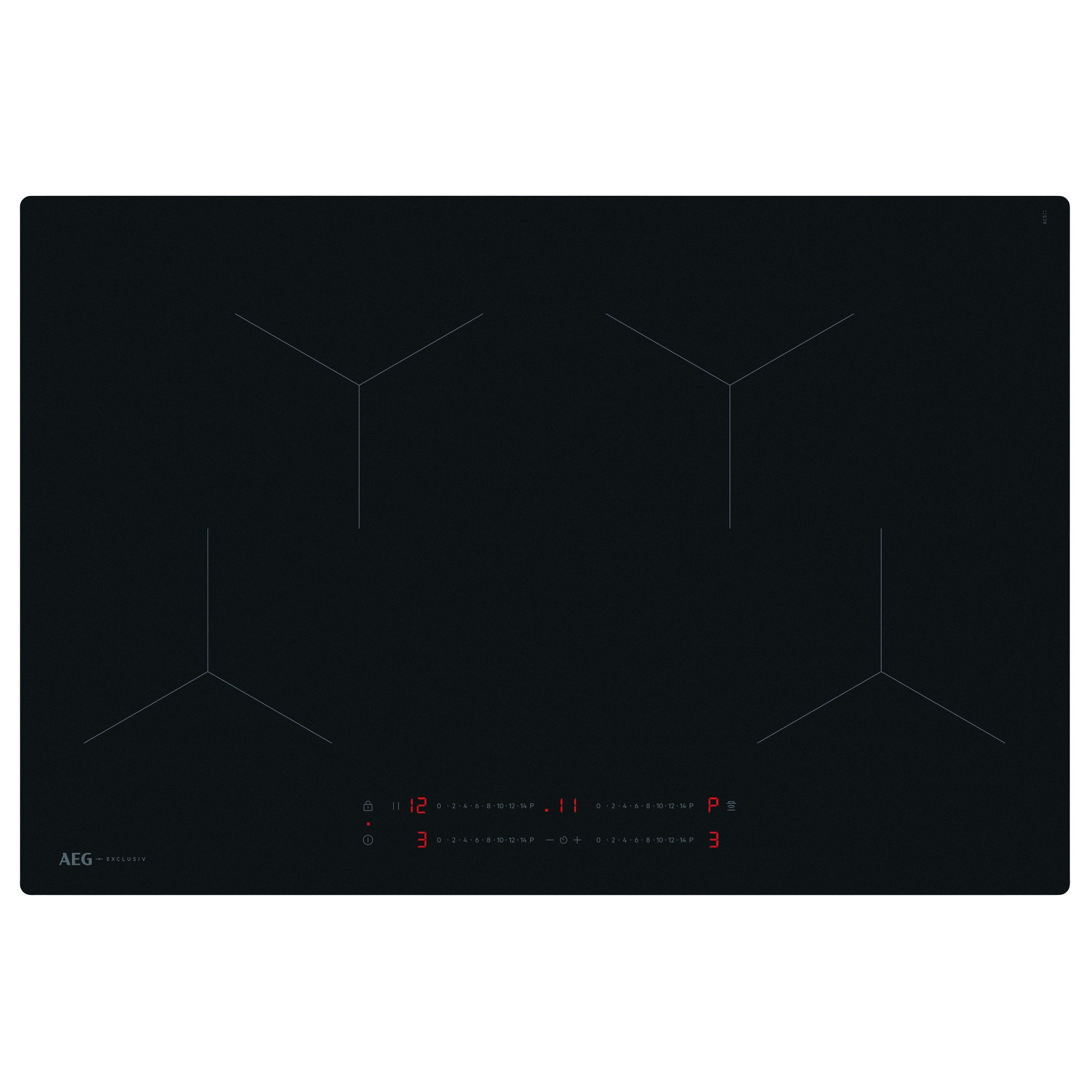 AEG Exclusiv SaphirMatt Series 5000 80cm 4 Zone Induction Hob SO84IA0BIT - Matte Black