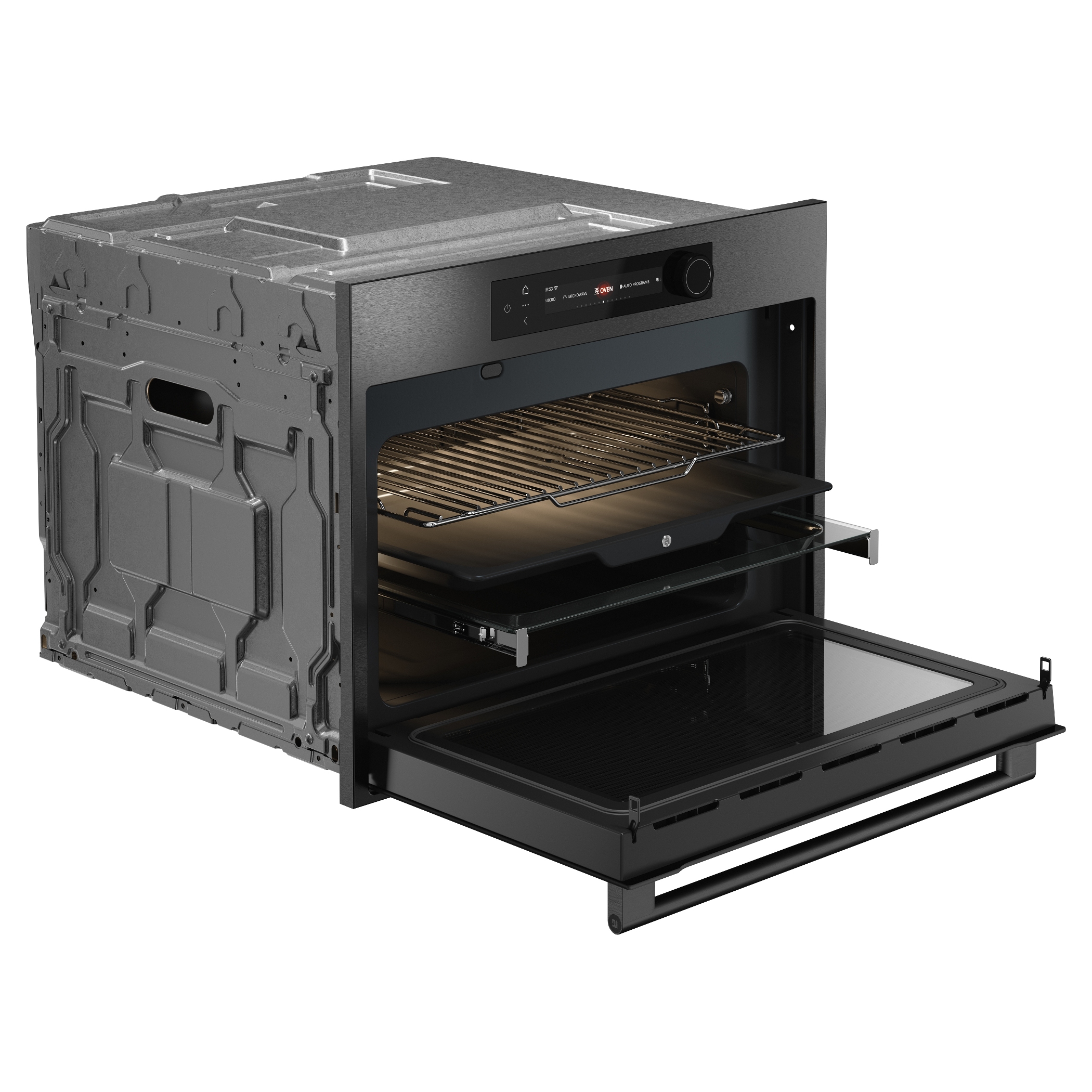 Asko Series 6 Built-in Combi Microwave For Tall Housing OCM64BSH - Black Steel Asko Series 6 Built-in Combi Microwave For Tall Housing OCM64BSH - Black Steel