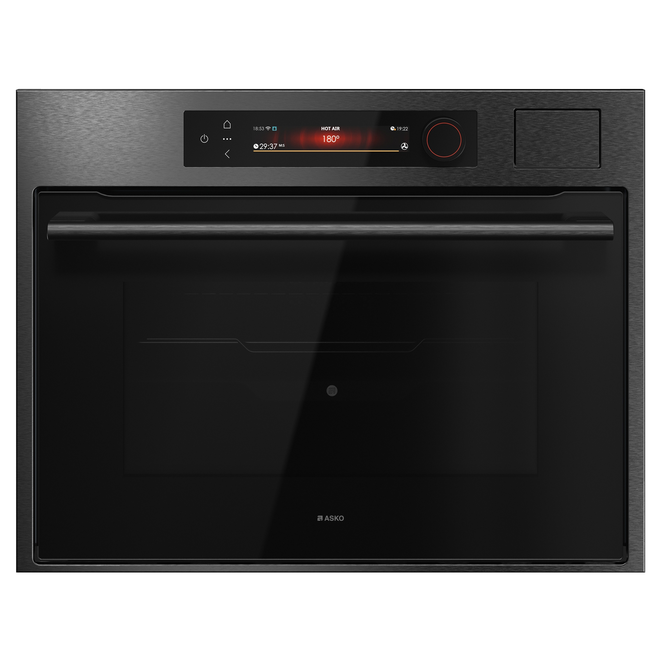 Asko Series 6 45cm Built-in Compact Oven with steam OCS64BSH - Black Steel Asko Series 6 45cm Built-in Compact Oven with steam OCS64BSH - Black Steel