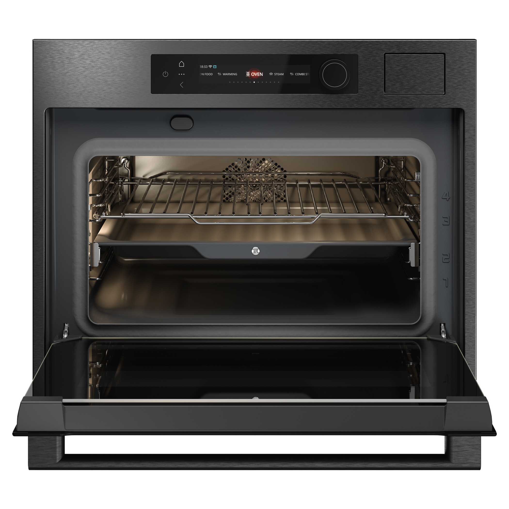 Asko Series 6 45cm Built-in Compact Oven with steam OCS64BSH - Black Steel Asko Series 6 45cm Built-in Compact Oven with steam OCS64BSH - Black Steel