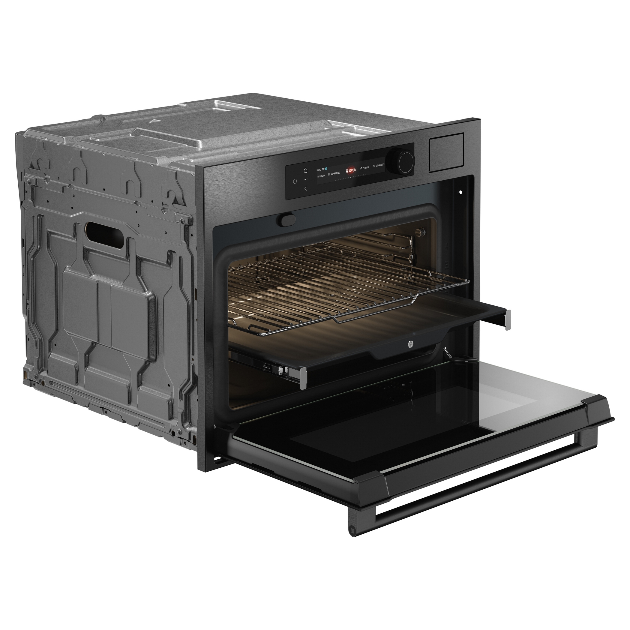 Asko Series 6 45cm Built-in Compact Oven with steam OCS64BSH - Black Steel Asko Series 6 45cm Built-in Compact Oven with steam OCS64BSH - Black Steel