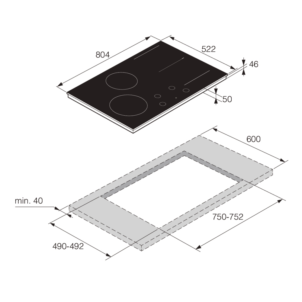 Asko 80cm 4 Zone AutoBridge Induction Hob HID824GC - BLACK Asko 80cm 4 Zone AutoBridge Induction Hob HID824GC - BLACK