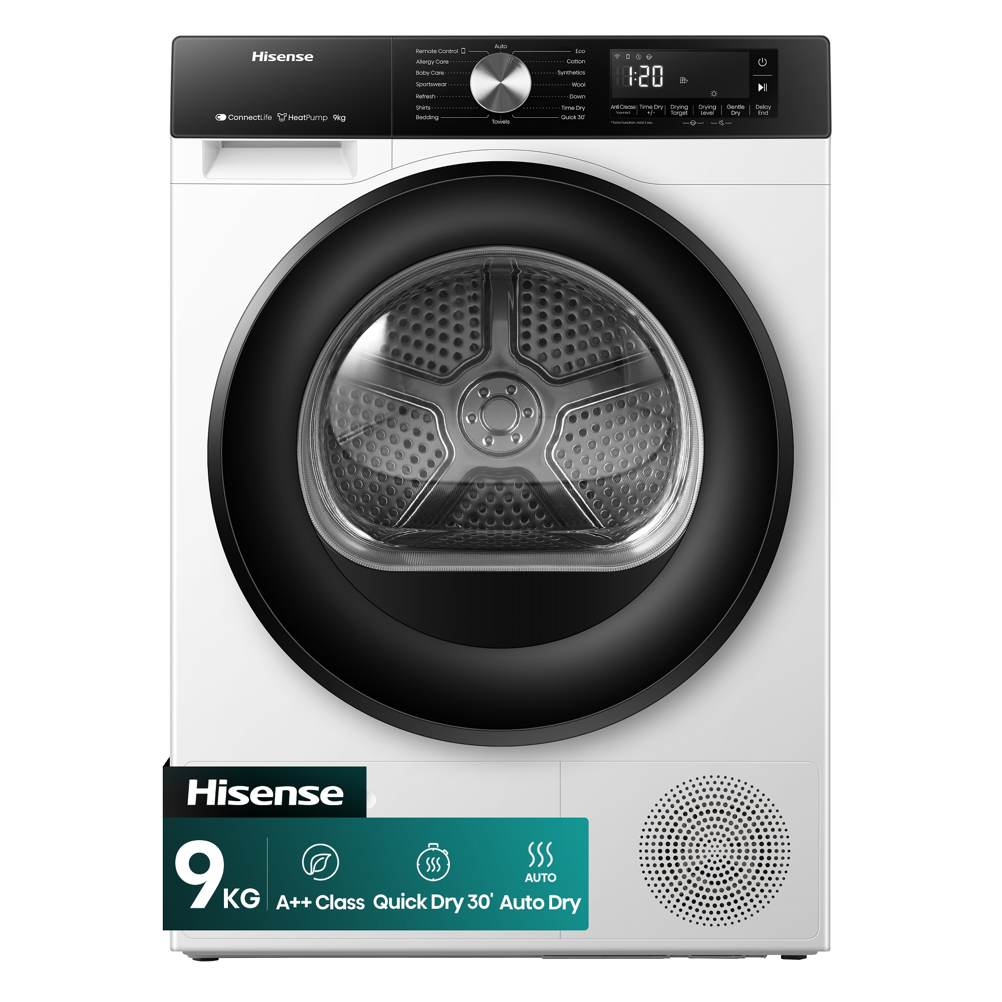 Hisense 9kg 3S Series Heat Pump Dryer DH3S902BWCC - White