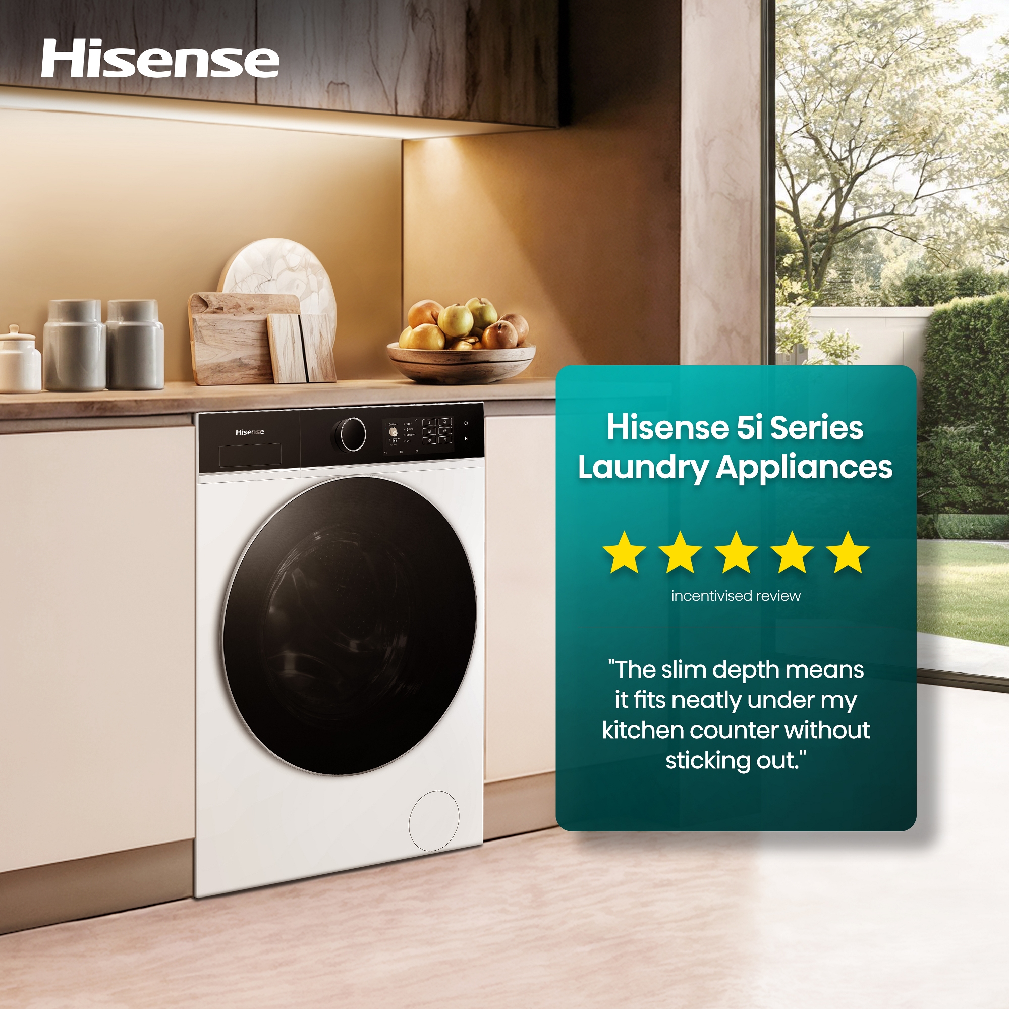 Hisense 9kg KitchenFit 5i Series Heat Pump Condenser Dryer DH5I904BBBC - Black Hisense 9kg KitchenFit 5i Series Heat Pump Condenser Dryer DH5I904BBBC - Black