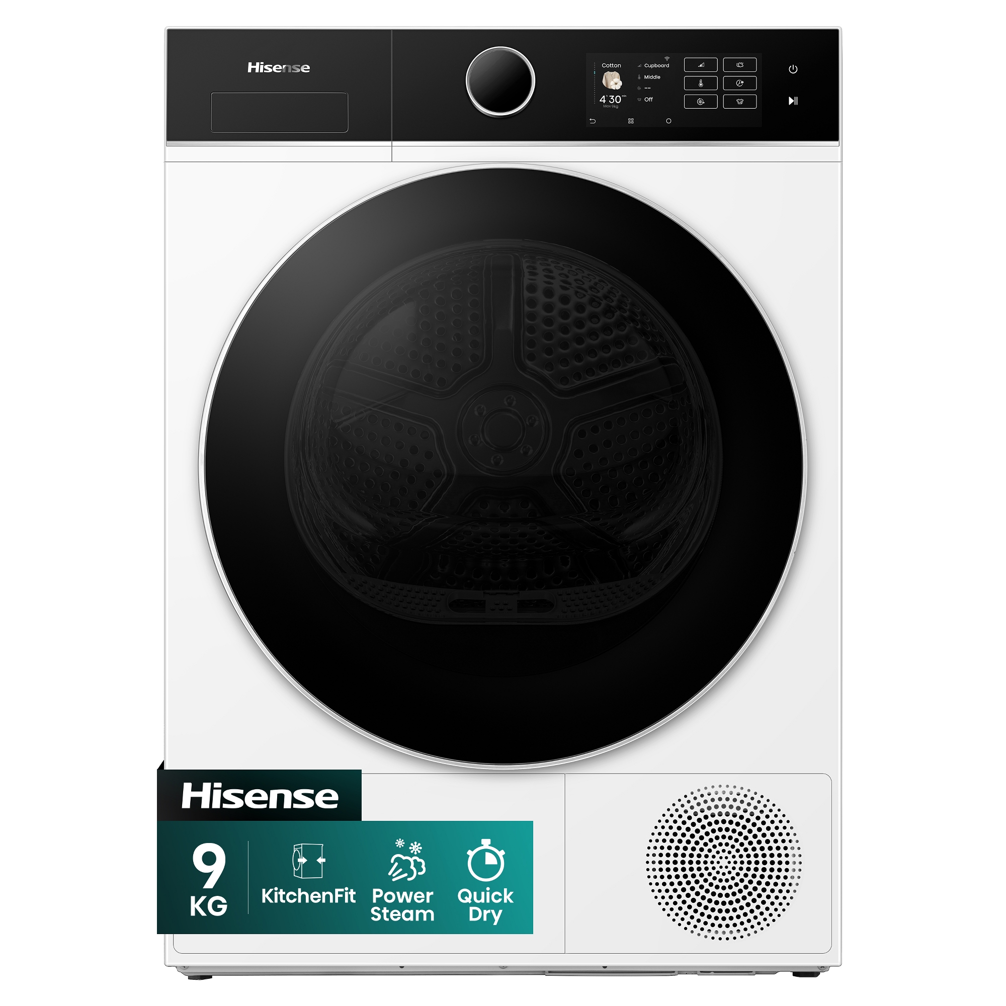 Hisense 9kg KitchenFit 5i Series Heat Pump Condenser Dryer DH5I904BWBC - White