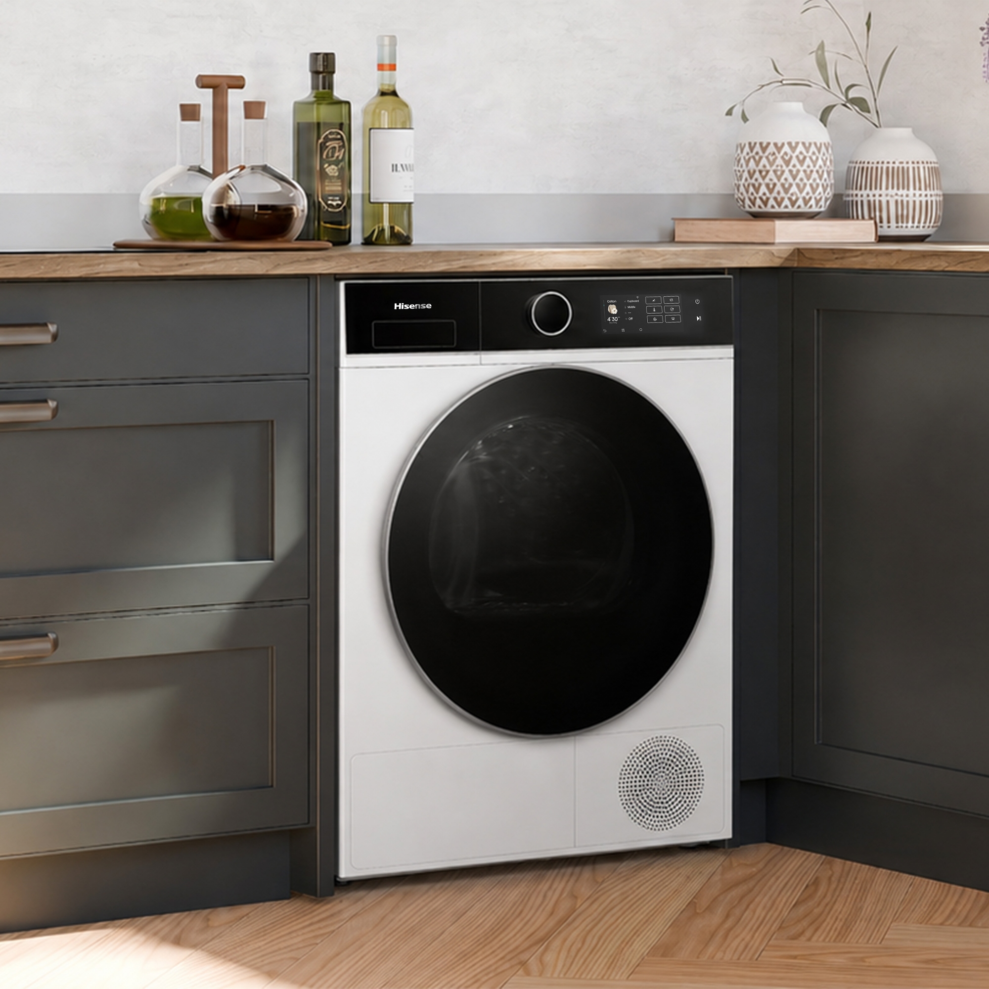 Hisense 9kg KitchenFit 5i Series Heat Pump Condenser Dryer DH5I904BWBC - White Hisense 9kg KitchenFit 5i Series Heat Pump Condenser Dryer DH5I904BWBC - White