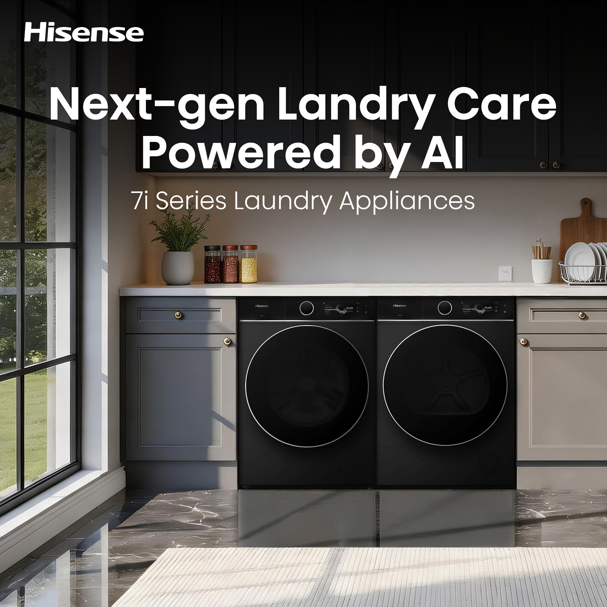 Hisense 10kg 7i Series Heat Pump Condenser Dryer DH7I108BBAB1 - Black Hisense 10kg 7i Series Heat Pump Condenser Dryer DH7I108BBAB1 - Black