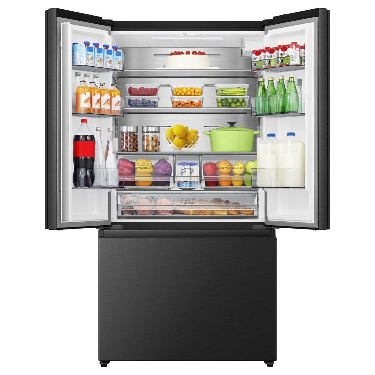 Hisense French Style Fridge Freezer Ice & Water RF815N4SEFE - Black Steel Hisense French Style Fridge Freezer Ice & Water RF815N4SEFE - Black Steel