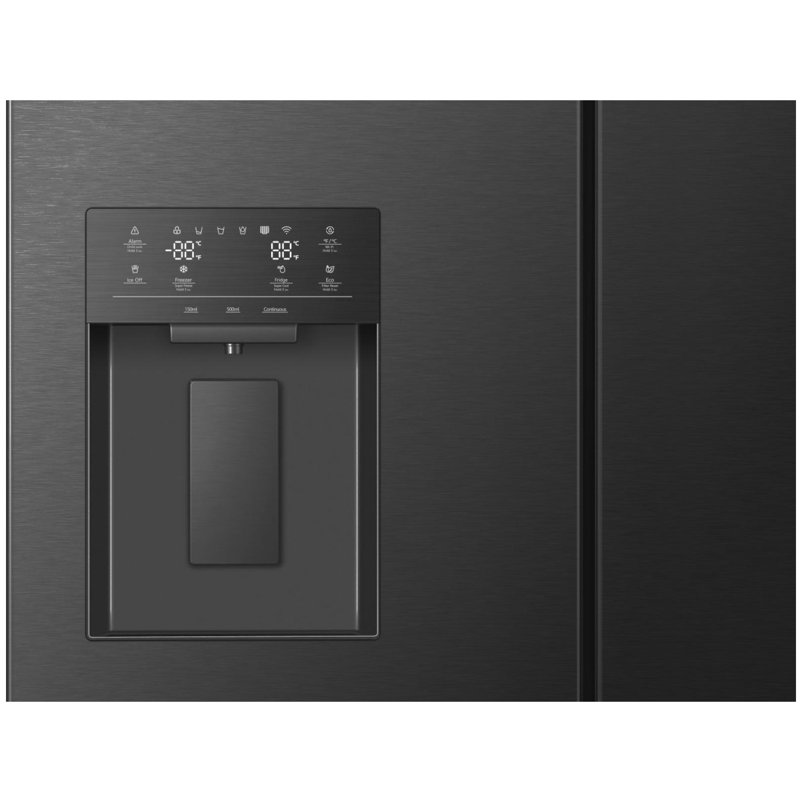 Hisense French Style Fridge Freezer Ice & Water RF815N4SEFE - Black Steel Hisense French Style Fridge Freezer Ice & Water RF815N4SEFE - Black Steel