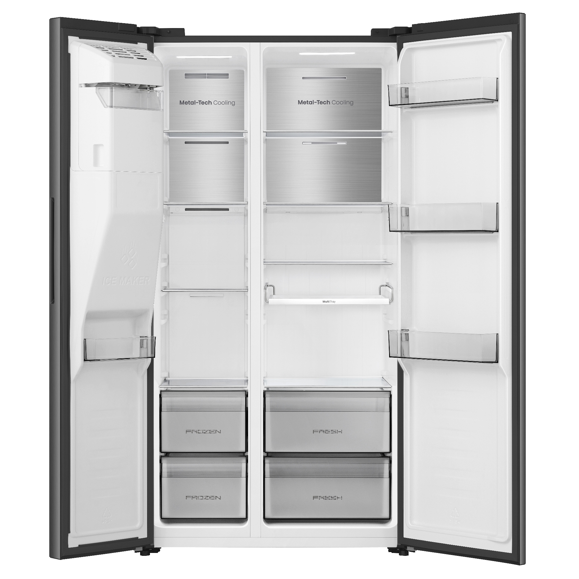 Hisense American Fridge Freezer Ice & Water RS5P528SPFC - Black Steel Hisense American Fridge Freezer Ice & Water RS5P528SPFC - Black Steel