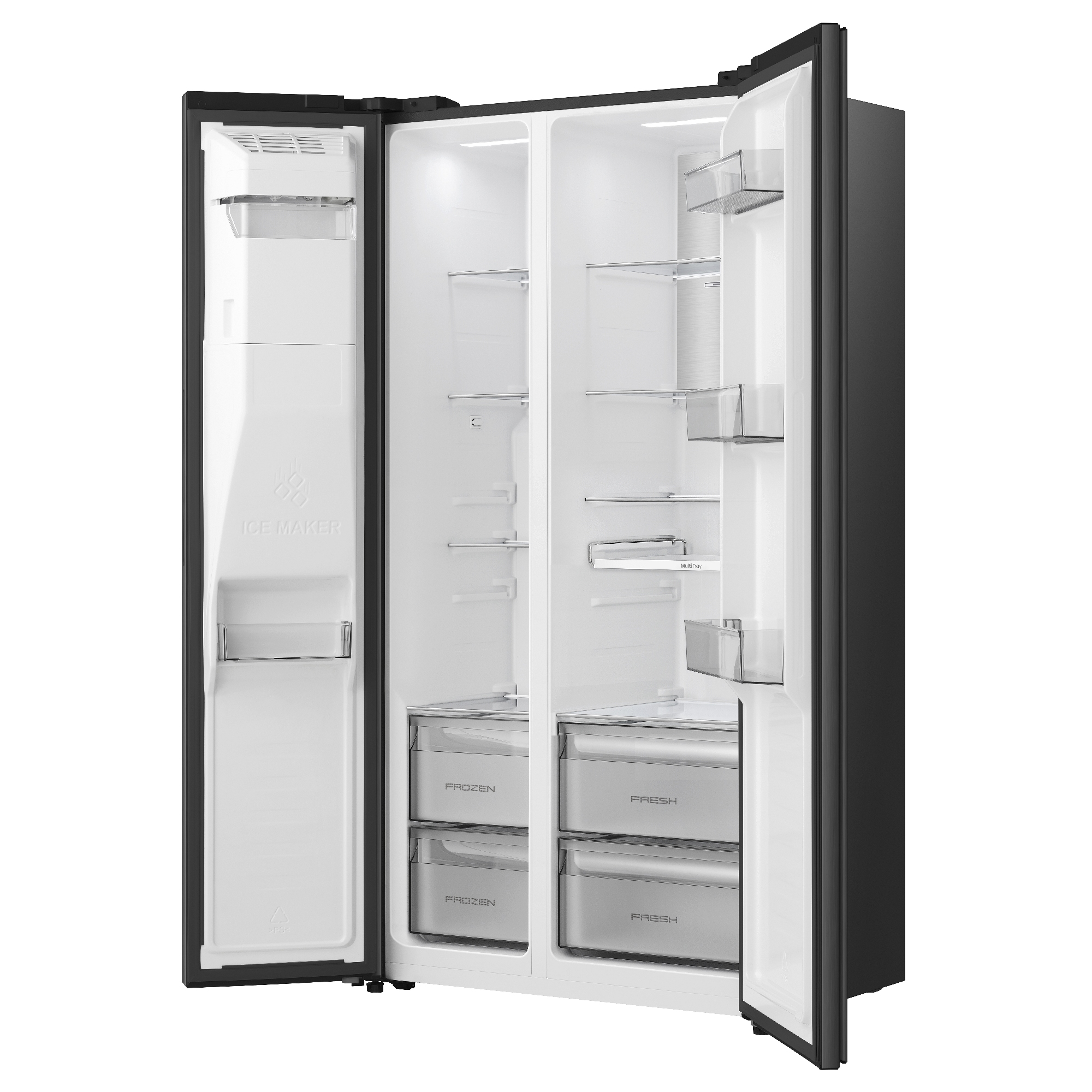 Hisense American Fridge Freezer Ice & Water RS5P528SPFC - Black Steel Hisense American Fridge Freezer Ice & Water RS5P528SPFC - Black Steel