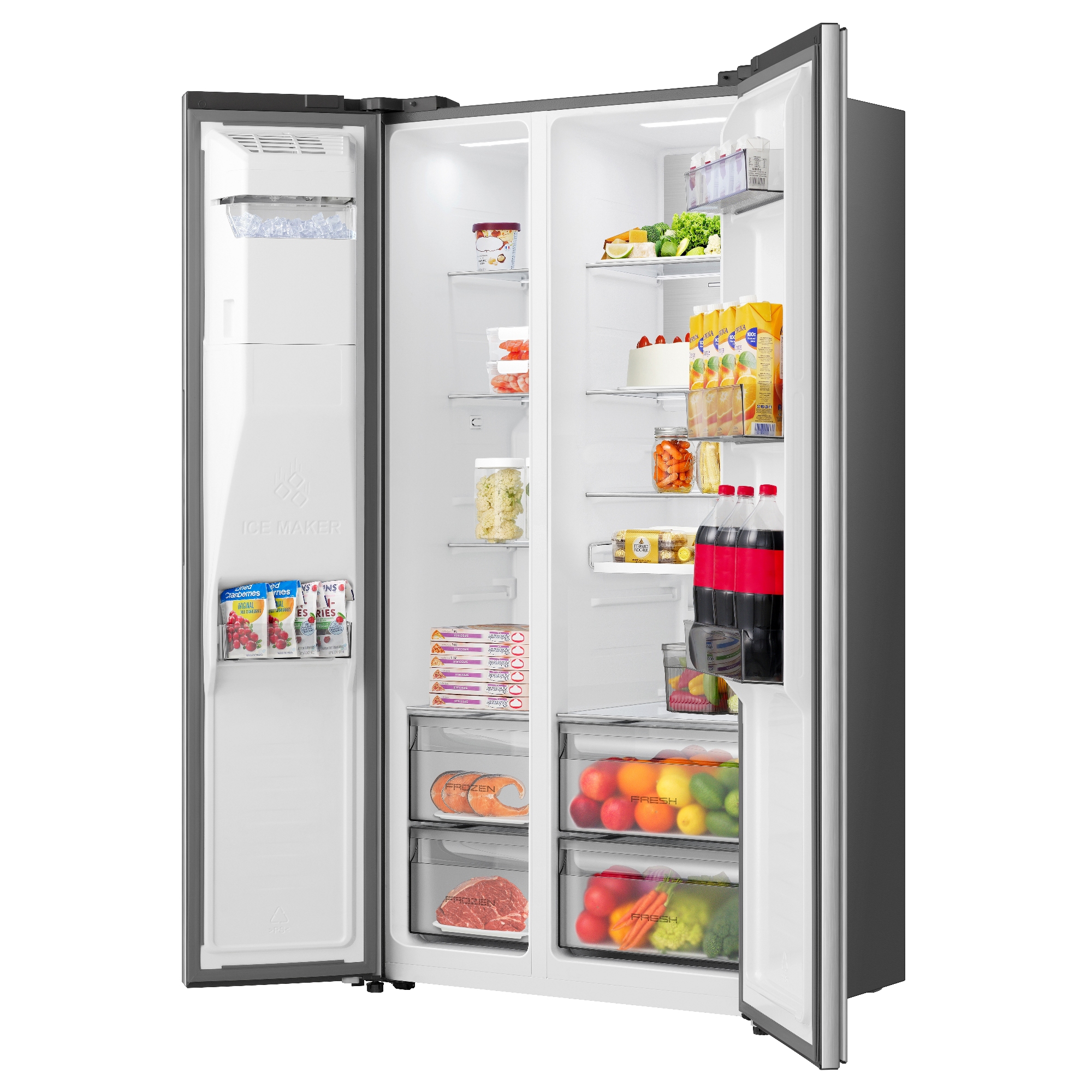 Hisense American Fridge Freezer Ice & Water RS5P528SPIC - Stainless Steel Hisense American Fridge Freezer Ice & Water RS5P528SPIC - Stainless Steel