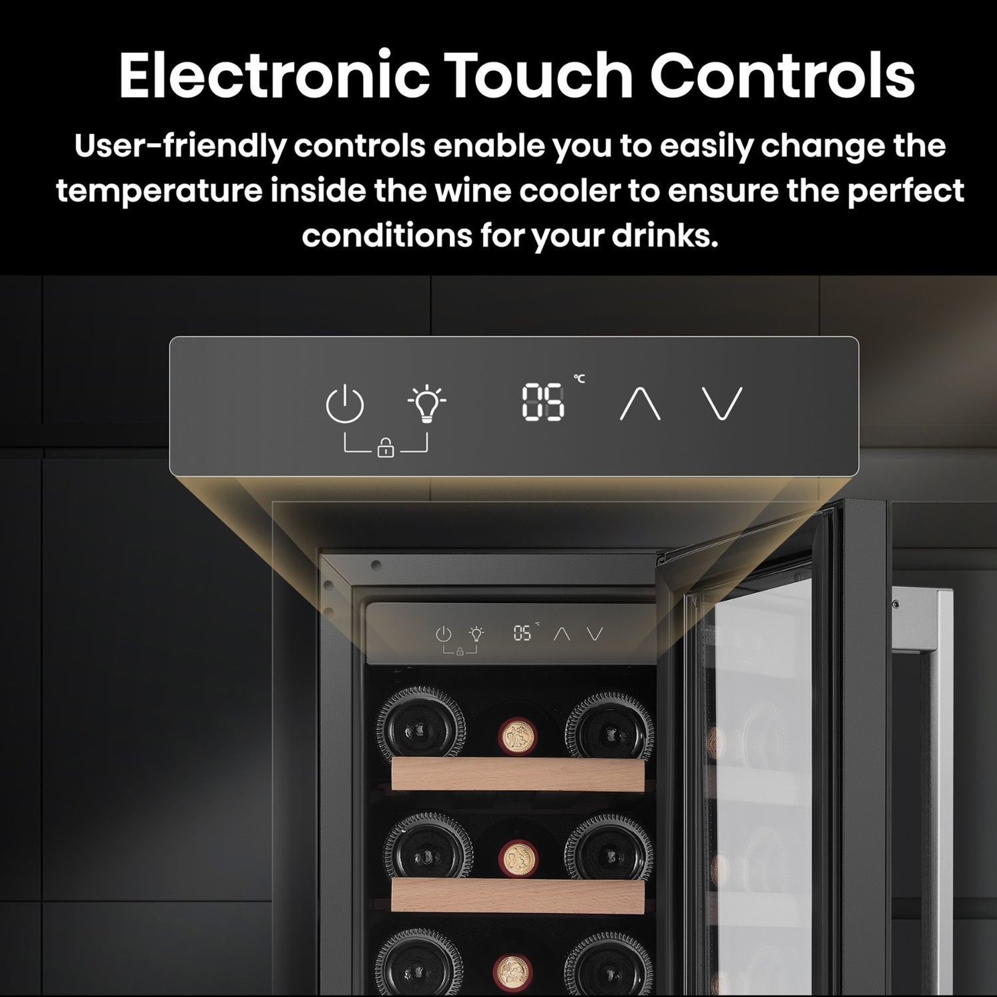 Hisense 30cm Freestanding Wine Cooler RW058B3ABG - Black Hisense 30cm Freestanding Wine Cooler RW058B3ABG - Black