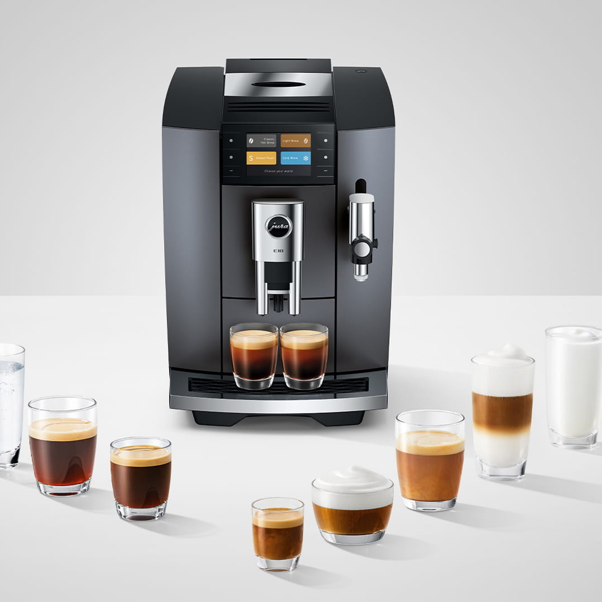 Jura E10 Onyx Grey Freestanding Coffee Machine 15718 - Onyx Grey Jura E10 Onyx Grey Freestanding Coffee Machine 15718 - Onyx Grey