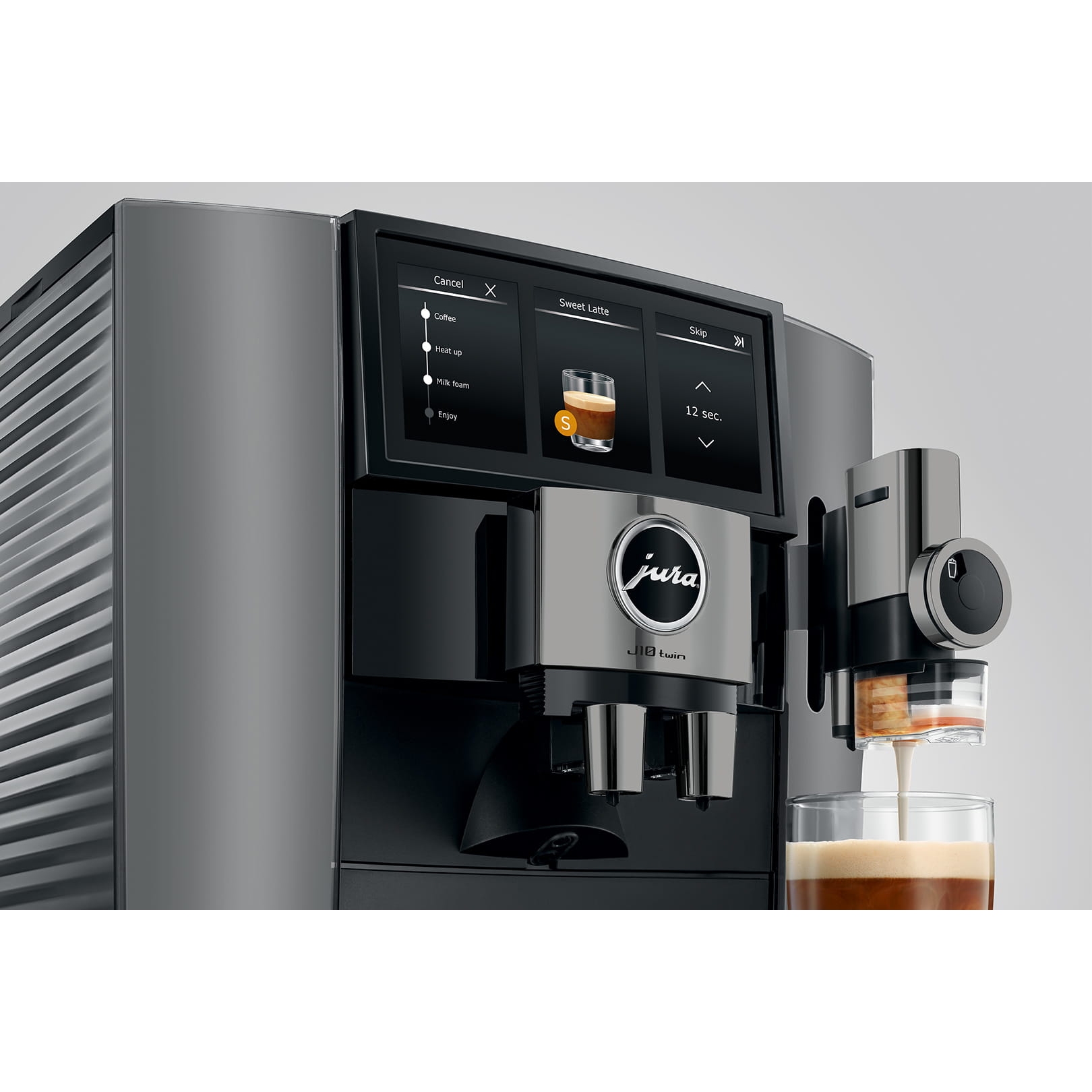 Jura J10 Twin Freestanding Fully Automatic Coffee Machine 15723 - Diamond Onyx Jura J10 Twin Freestanding Fully Automatic Coffee Machine 15723 - Diamond Onyx