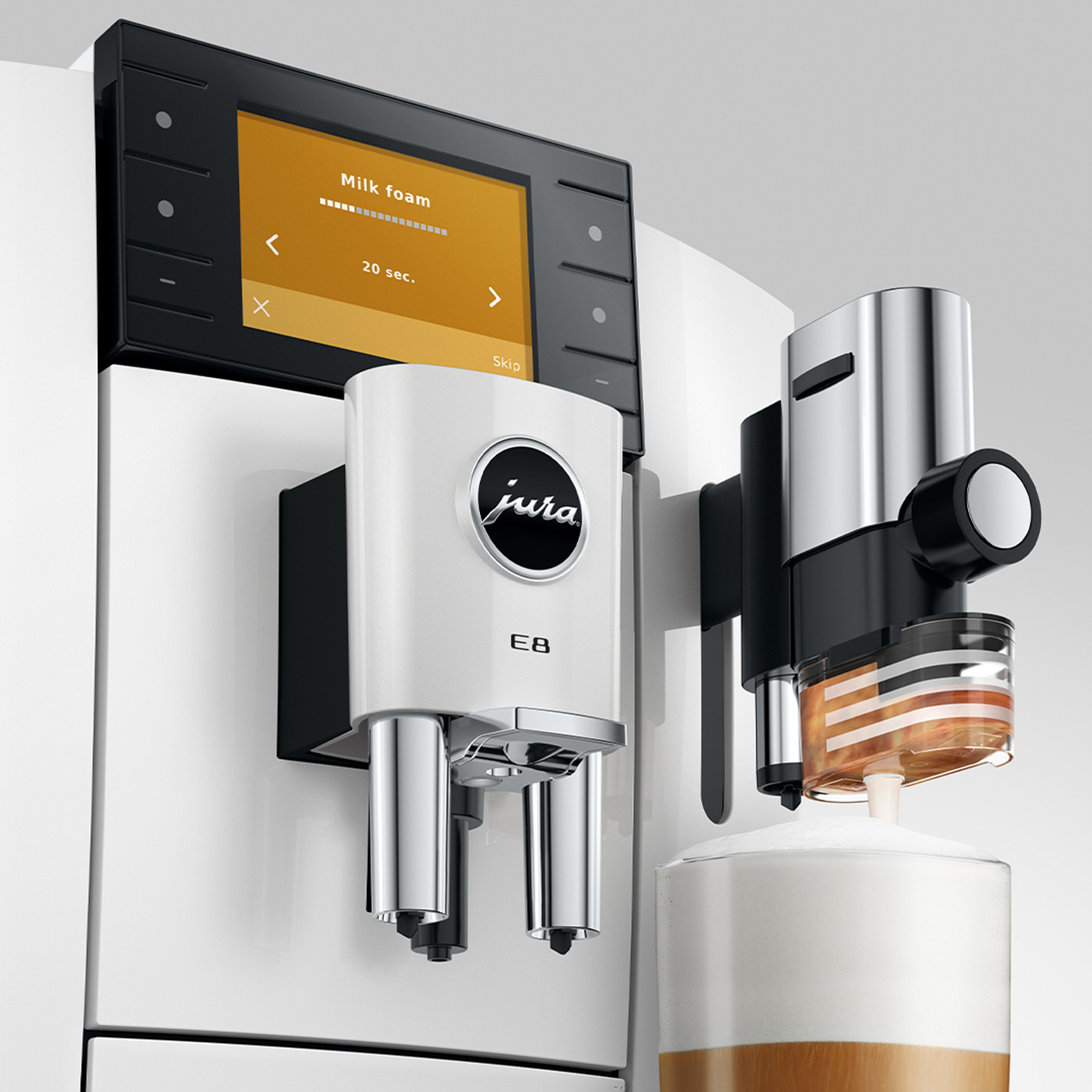 Jura E8 Freestanding Coffee Machine 15841 - Piano White Jura E8 Freestanding Coffee Machine 15841 - Piano White