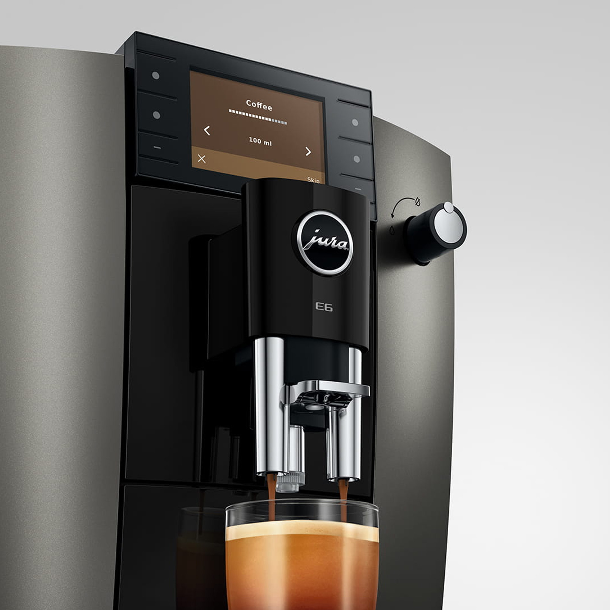 Jura E6 Freestanding Coffee Machine 15854 - Dark Inox Jura E6 Freestanding Coffee Machine 15854 - Dark Inox