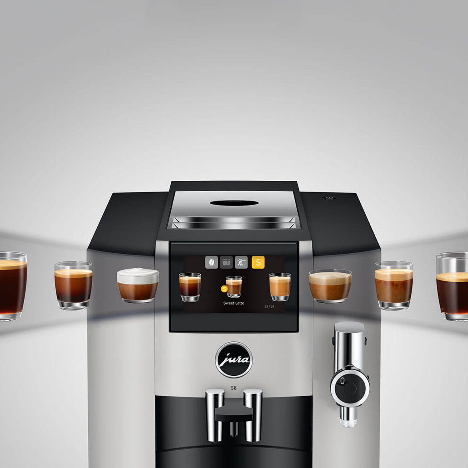 Jura S8 Fully Automatic Freestanding Coffee Machine 15483 - Platinum Jura S8 Fully Automatic Freestanding Coffee Machine 15483 - Platinum