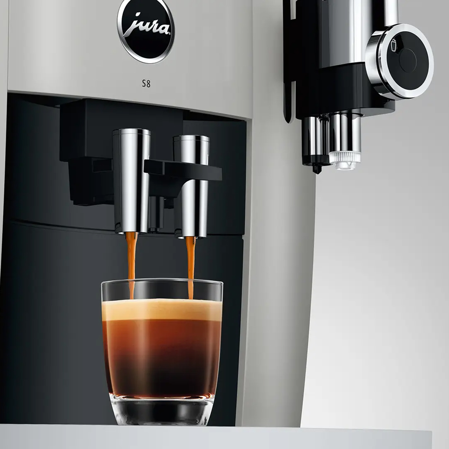 Jura S8 Fully Automatic Freestanding Coffee Machine 15483 - Platinum Jura S8 Fully Automatic Freestanding Coffee Machine 15483 - Platinum